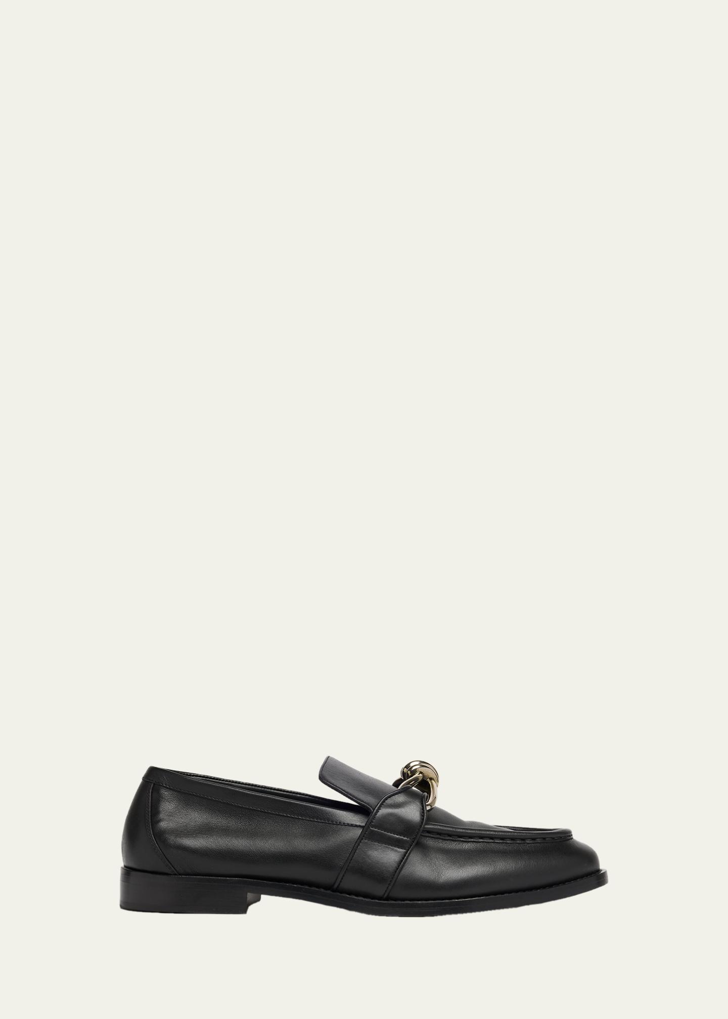Bottega Veneta Men's Astaire Metallic Knot Napa Loafers - Bergdorf Goodman