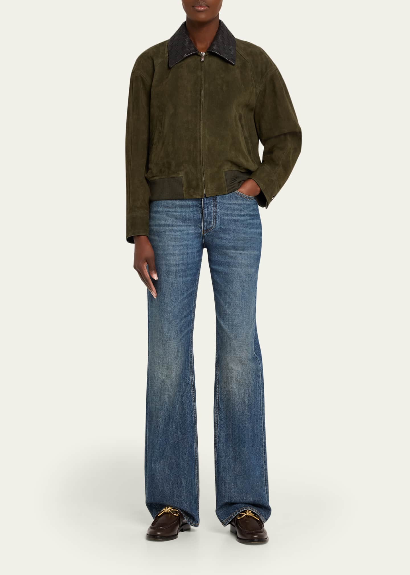Bottega Veneta Suede Leather Blouson Jacket - Bergdorf Goodman