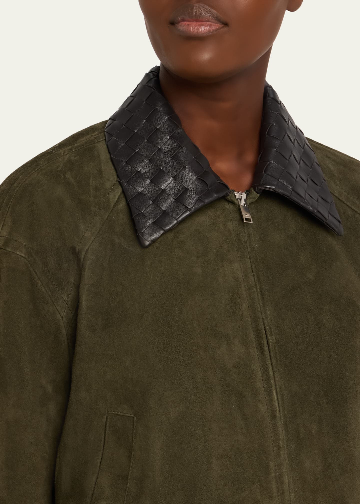 Bottega Veneta Suede Leather Blouson Jacket - Bergdorf Goodman