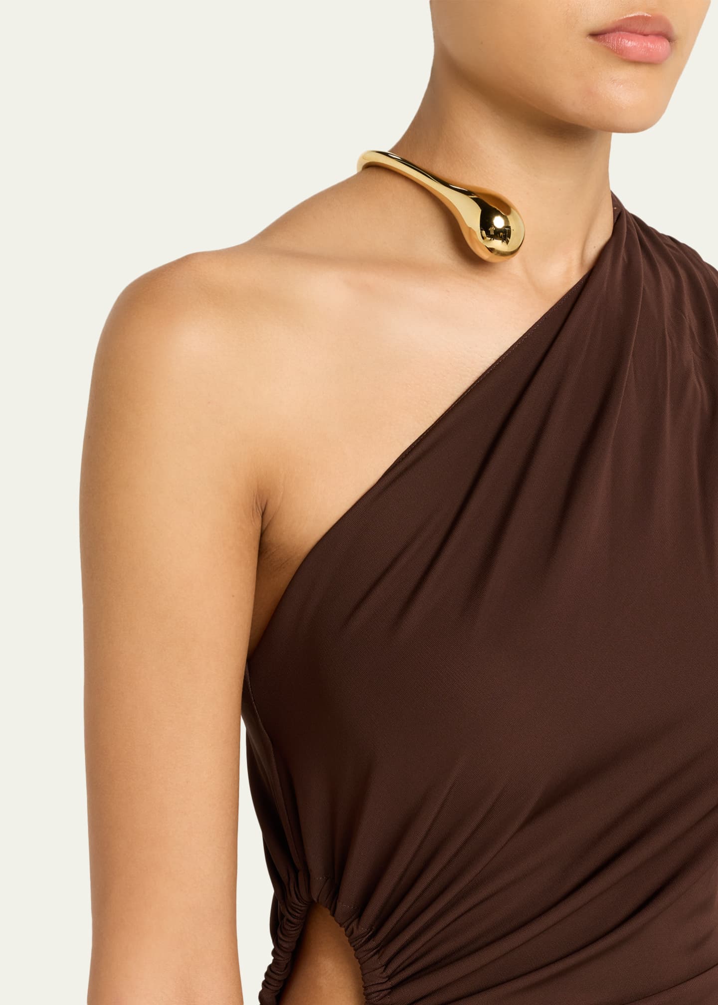 Bottega Veneta Crepe Viscose Jersey One-Shoulder Dress - Bergdorf Goodman