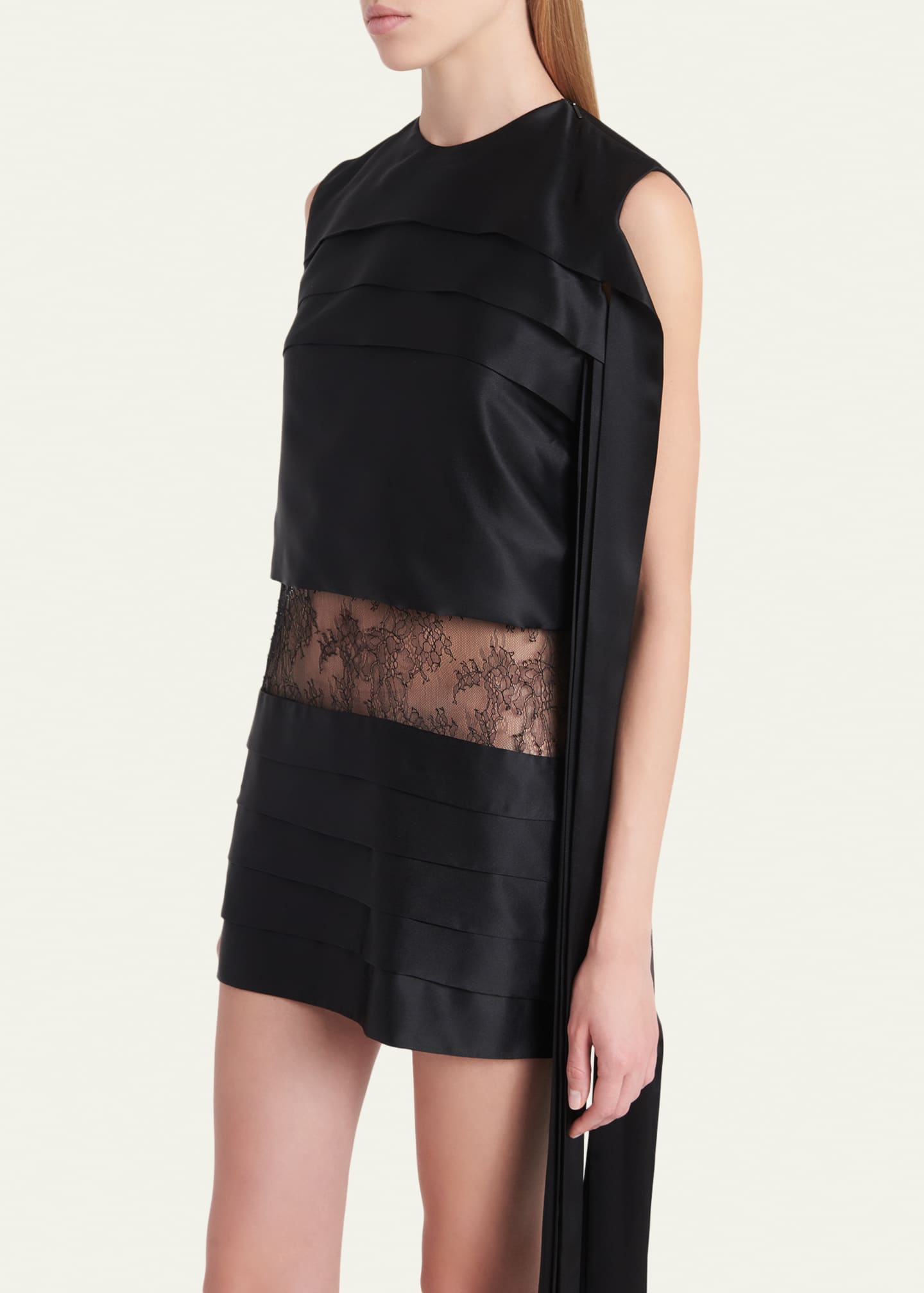 tiered silk mini dress CHLO Tiered silk-crepe mini dress