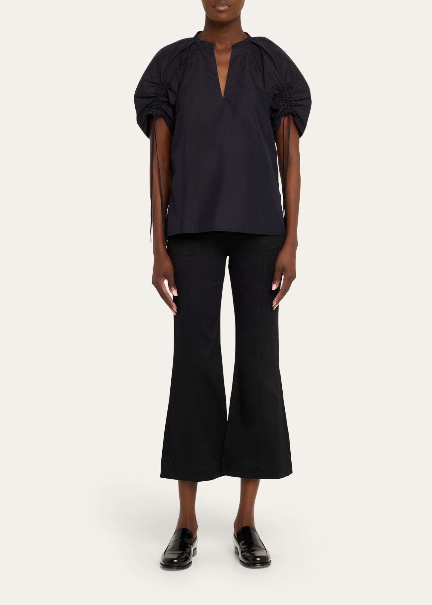3.1 Phillip Lim Ruched Sleeve V-Neck Blouse - Bergdorf Goodman