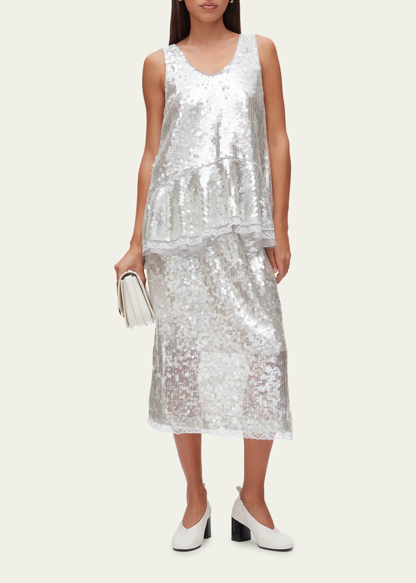3.1 phillip lim sequin dress Sequin Lace Flounce Maxi Dress  3.1 Phillip Lim