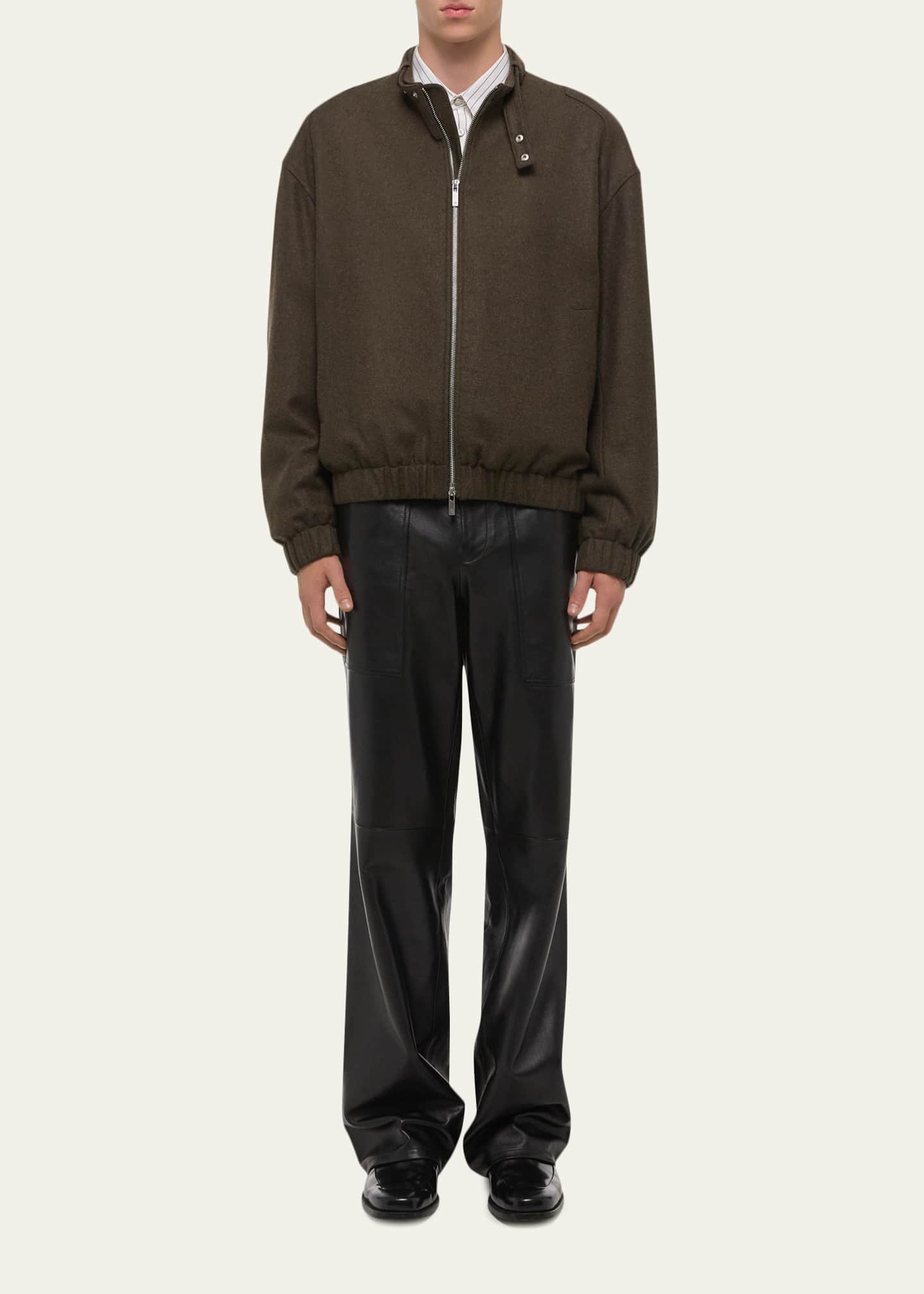 Helmut Lang Men's Belted Wool-Blend Bomber Jacket - Bergdorf Goodman