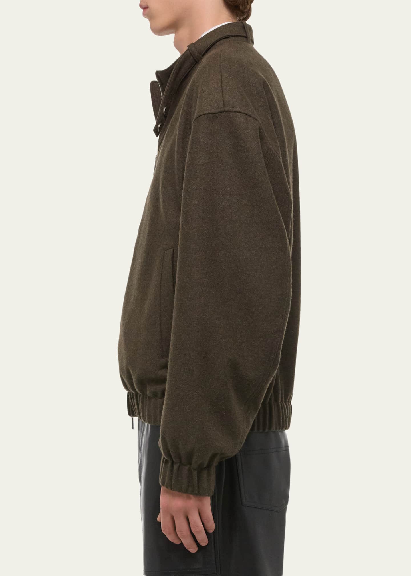 Helmut Lang Men's Belted Wool-Blend Bomber Jacket - Bergdorf Goodman