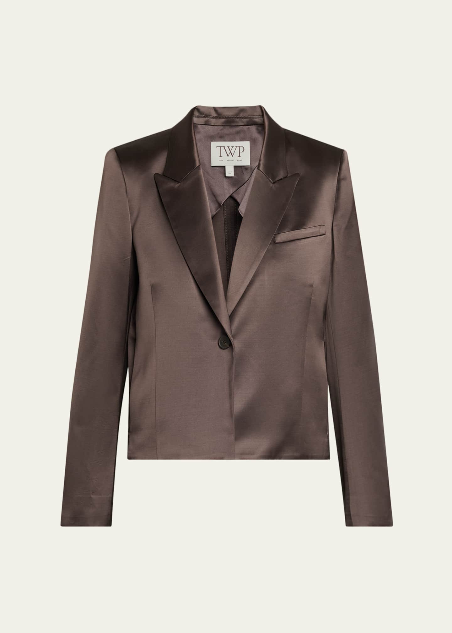 TWP Sawyer Satin Single-Breasted Blazer - Bergdorf Goodman