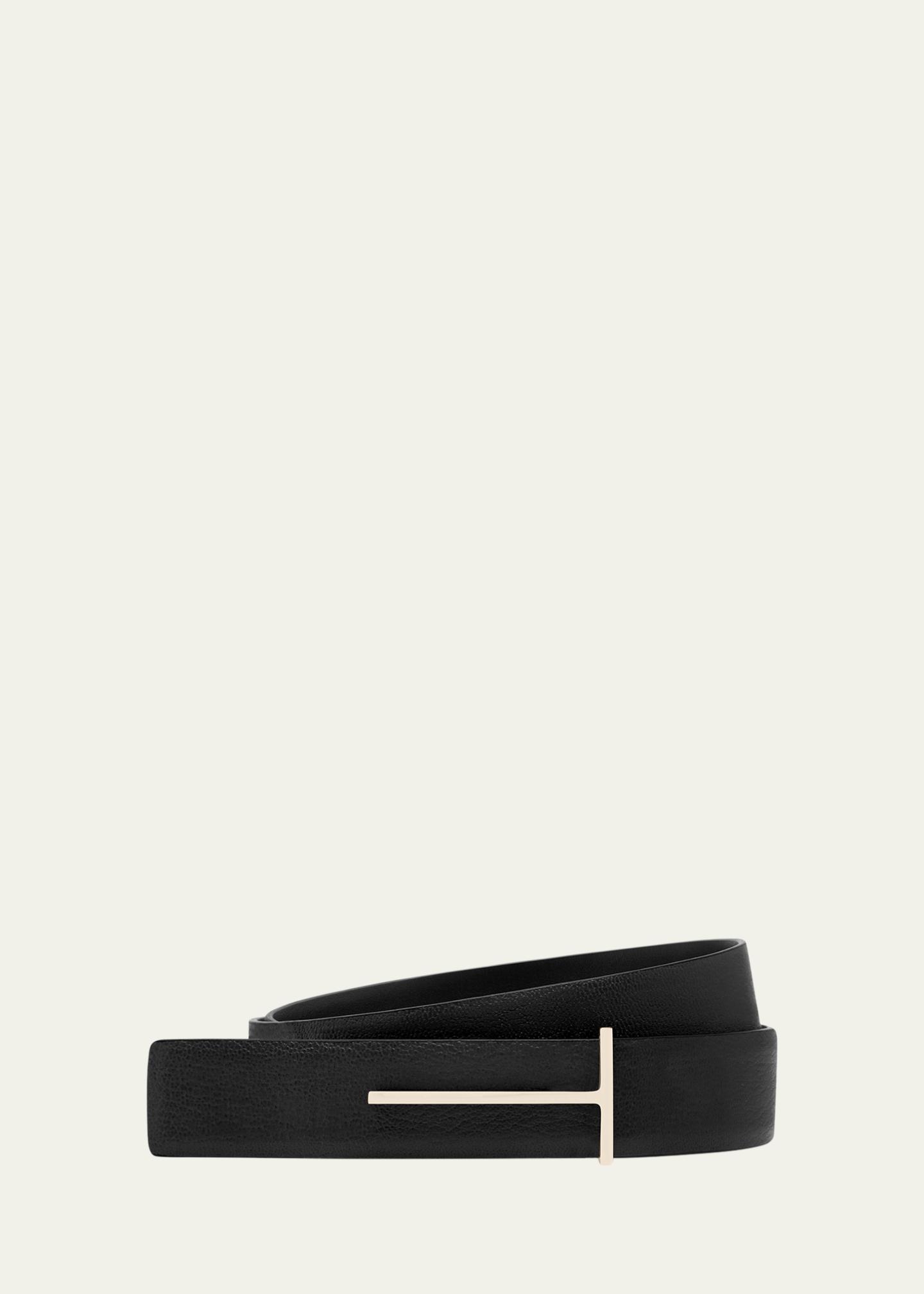 Tom Ford Women\'s Black Leather Belt Size L/33 in TOM FORD Textured-leather belt | NET-A-PORTER main image 4