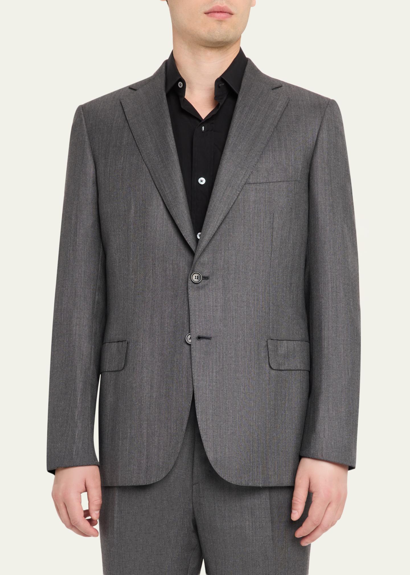 Brioni Men's Tonal Herringbone Wool-Silk Two-Piece Suit - Bergdorf