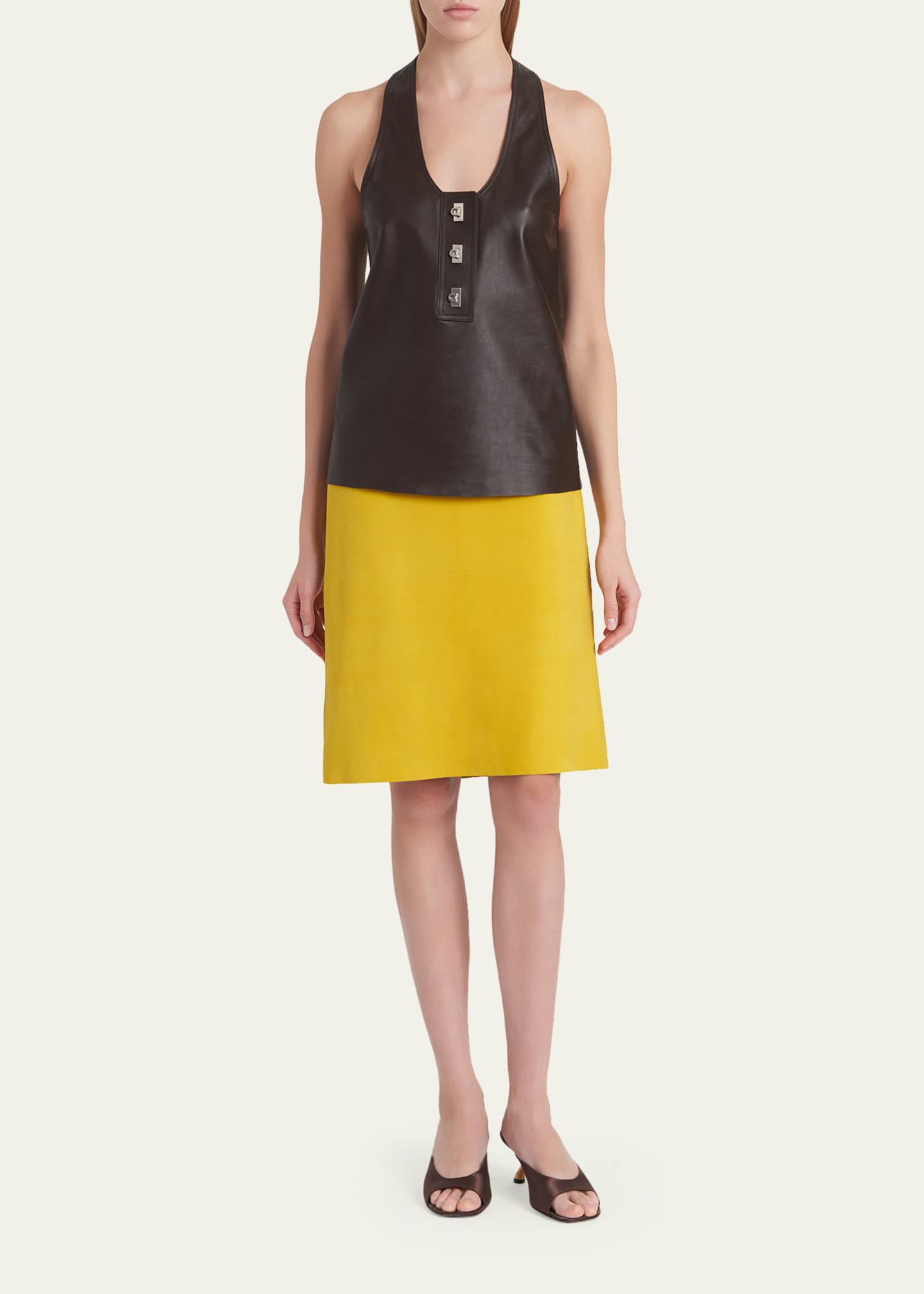 フェラガモ♡タンクトップ FERRAGAMO Toggle Nappa Leather Racerback Tank Top - Bergdorf Goodman