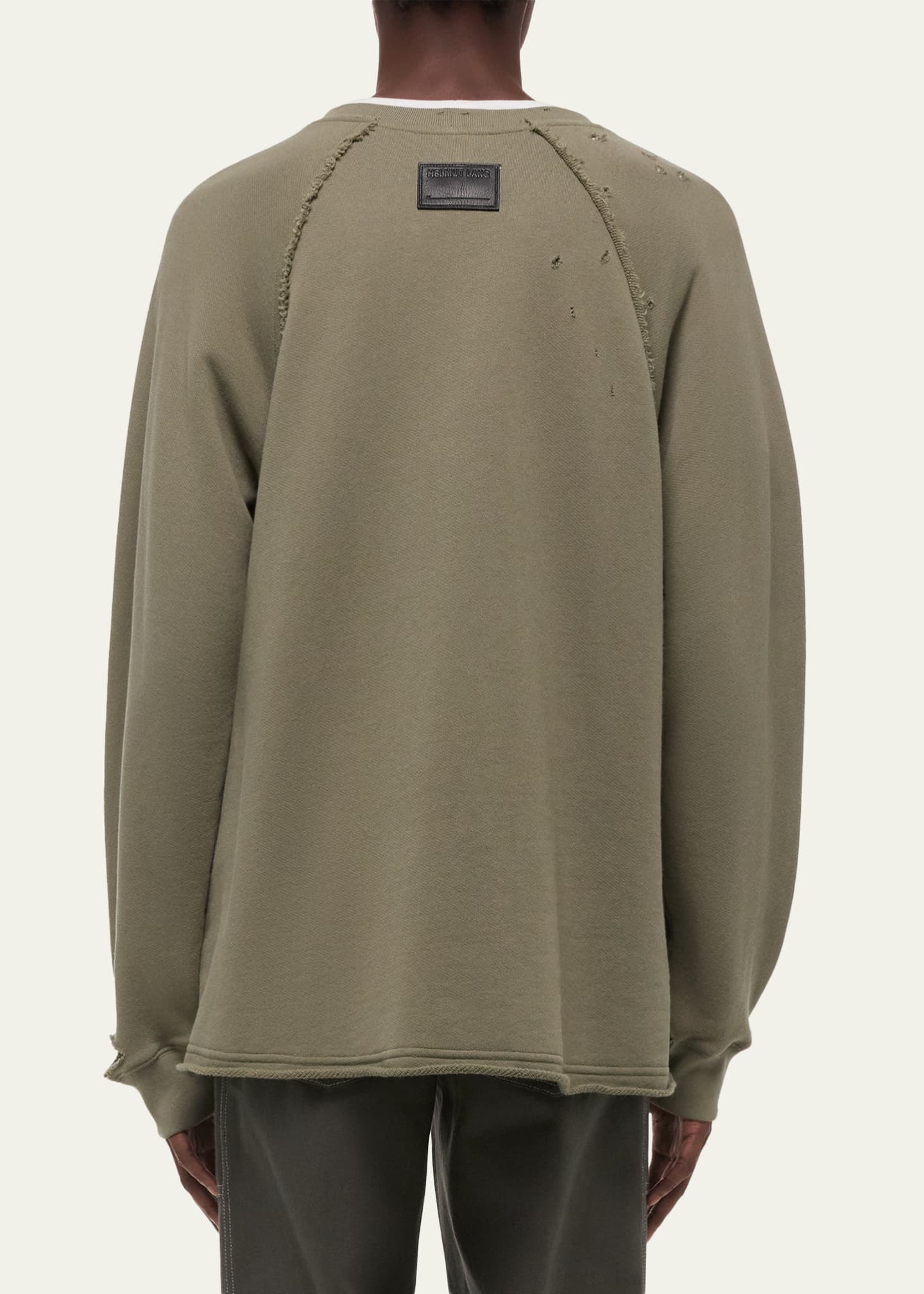 Helmut Lang Men's Destroyed Cotton Crewneck Sweatshirt - Bergdorf