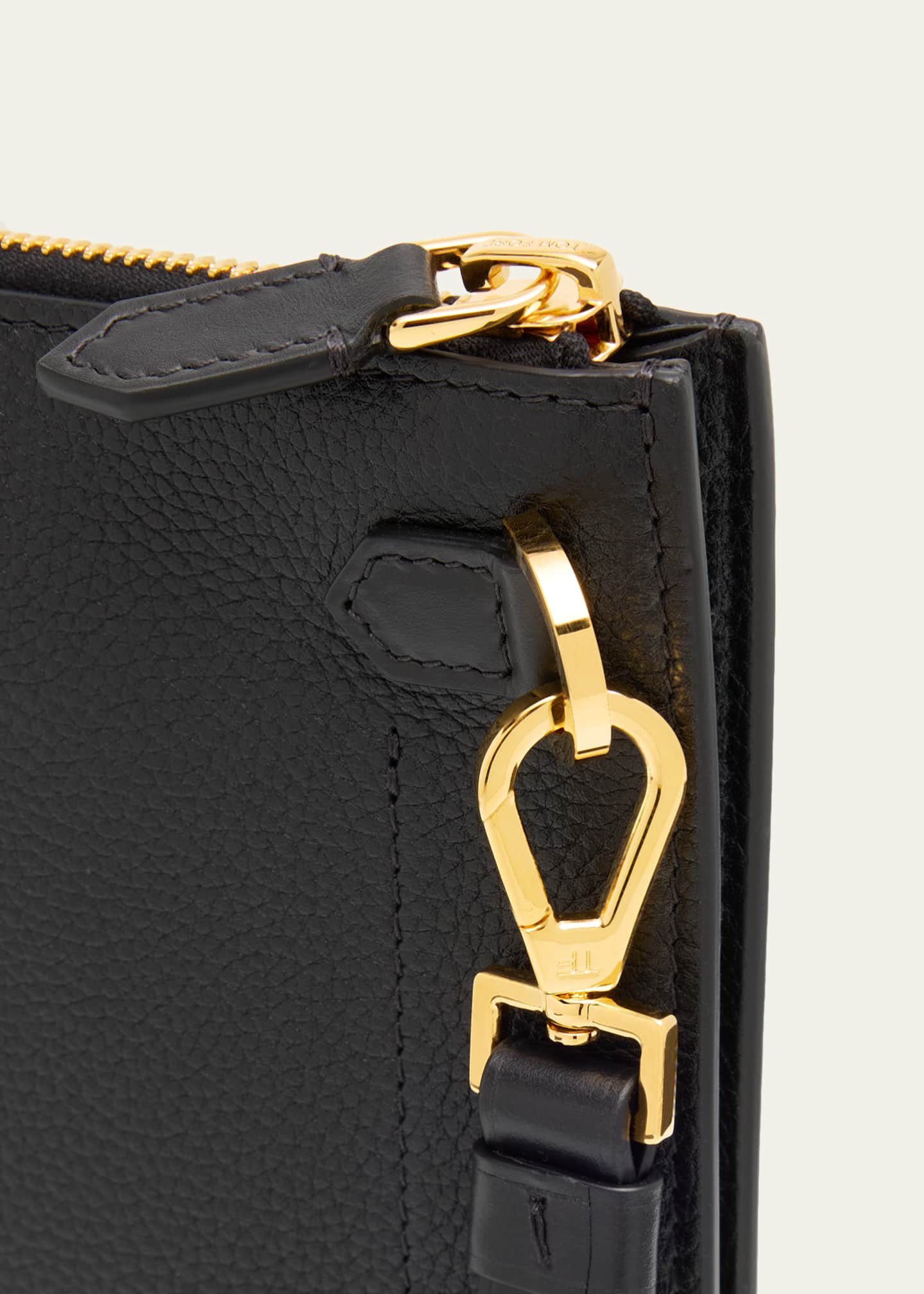 TOM FORD Men's Leather Flat Pouch with Strap - Bergdorf Goodman