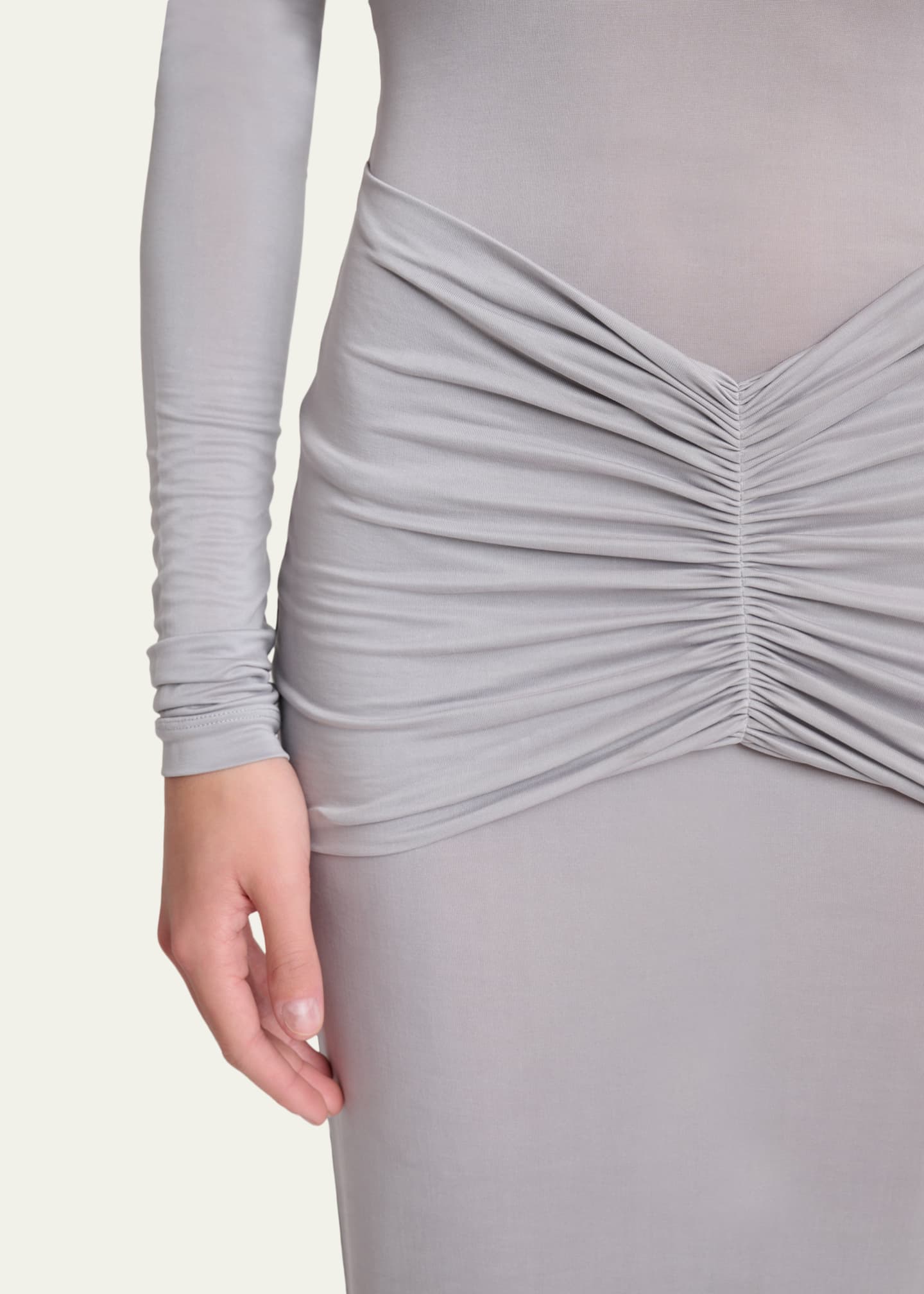 Balmain Ruched Jersey Chain Backless Midi Dress - Bergdorf Goodman