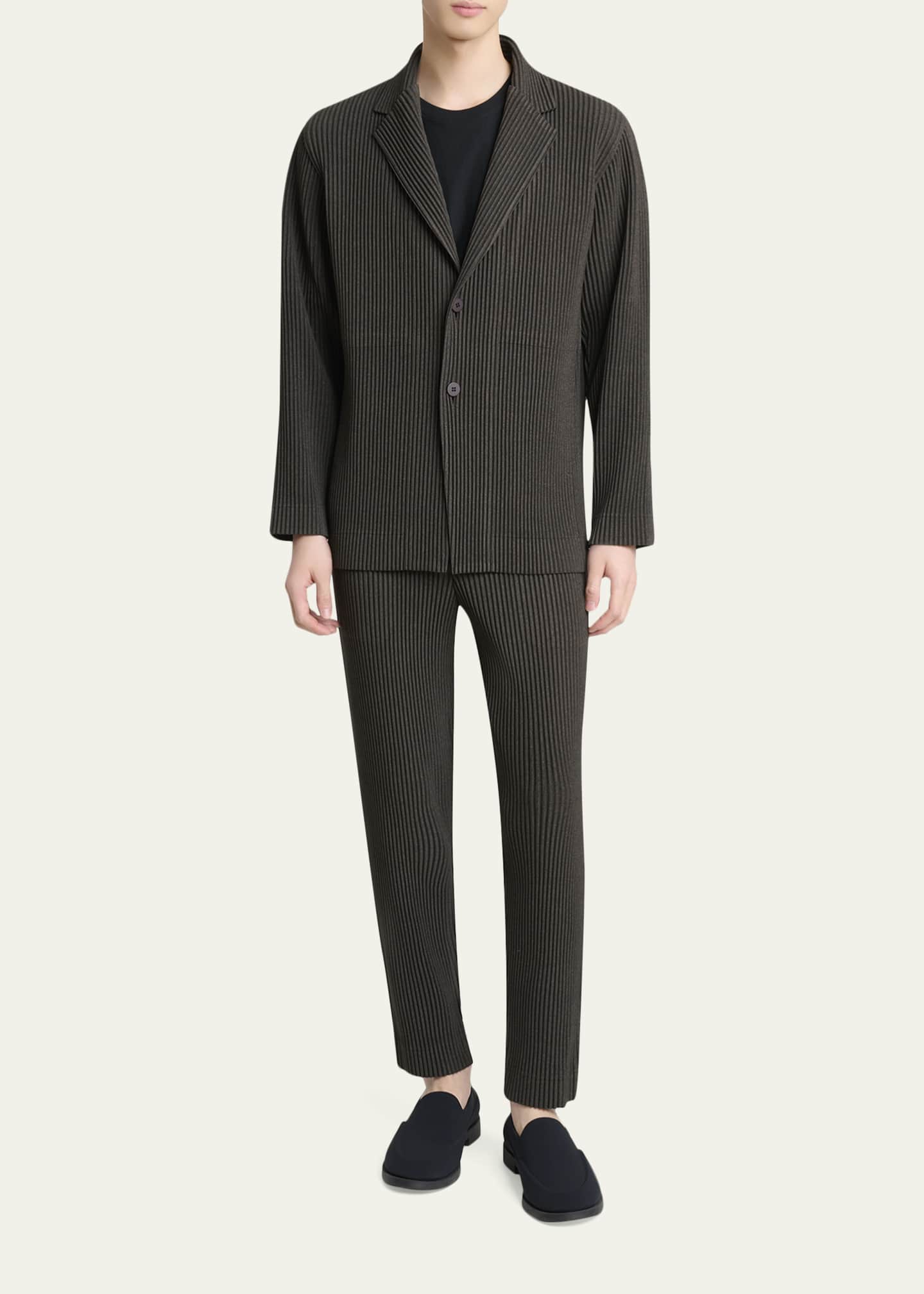 Homme Plisse Issey Miyake Men's Wool Like Light Pleated Pants