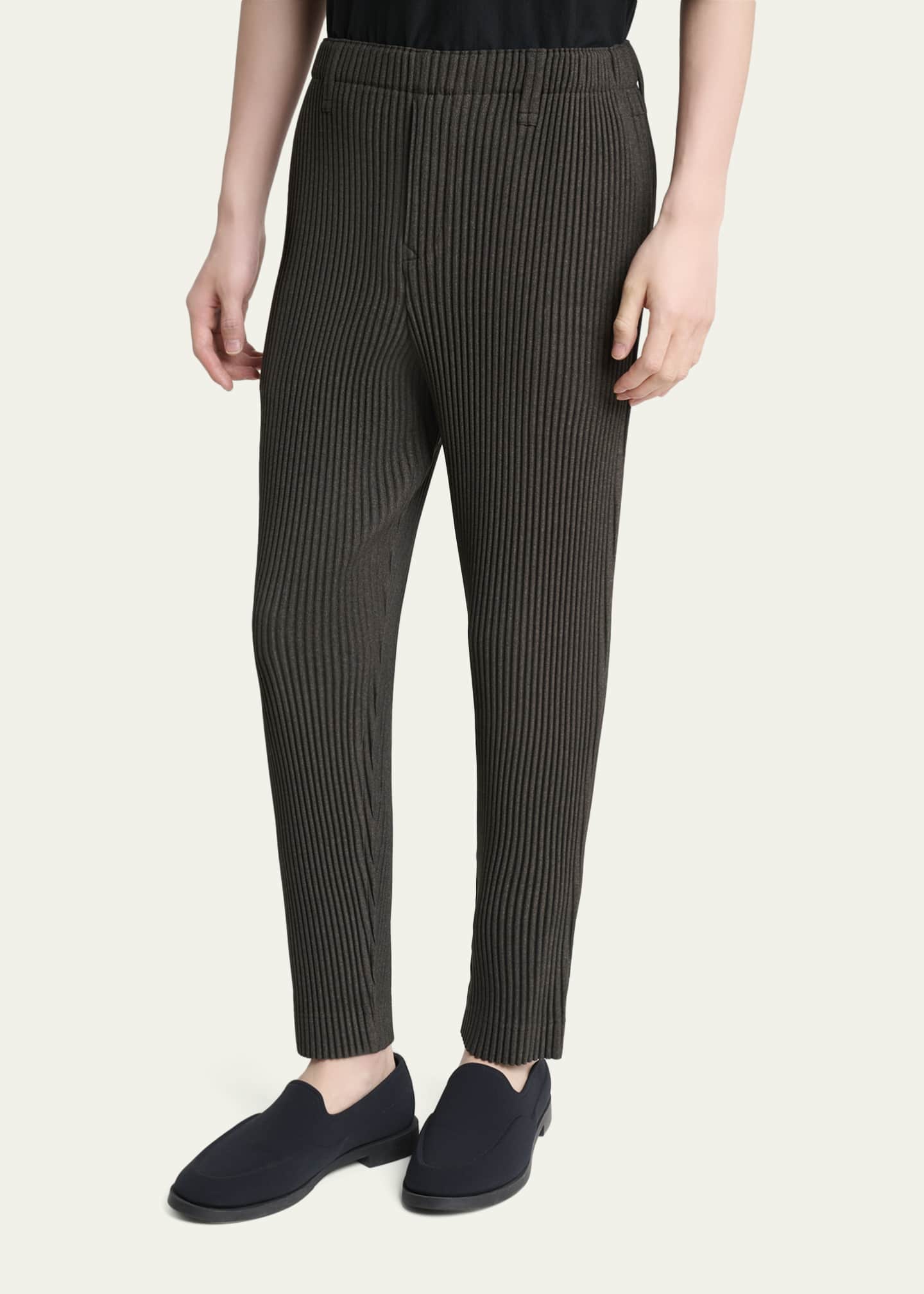 Homme Plisse Issey Miyake Men's Wool Like Light Pleated Pants