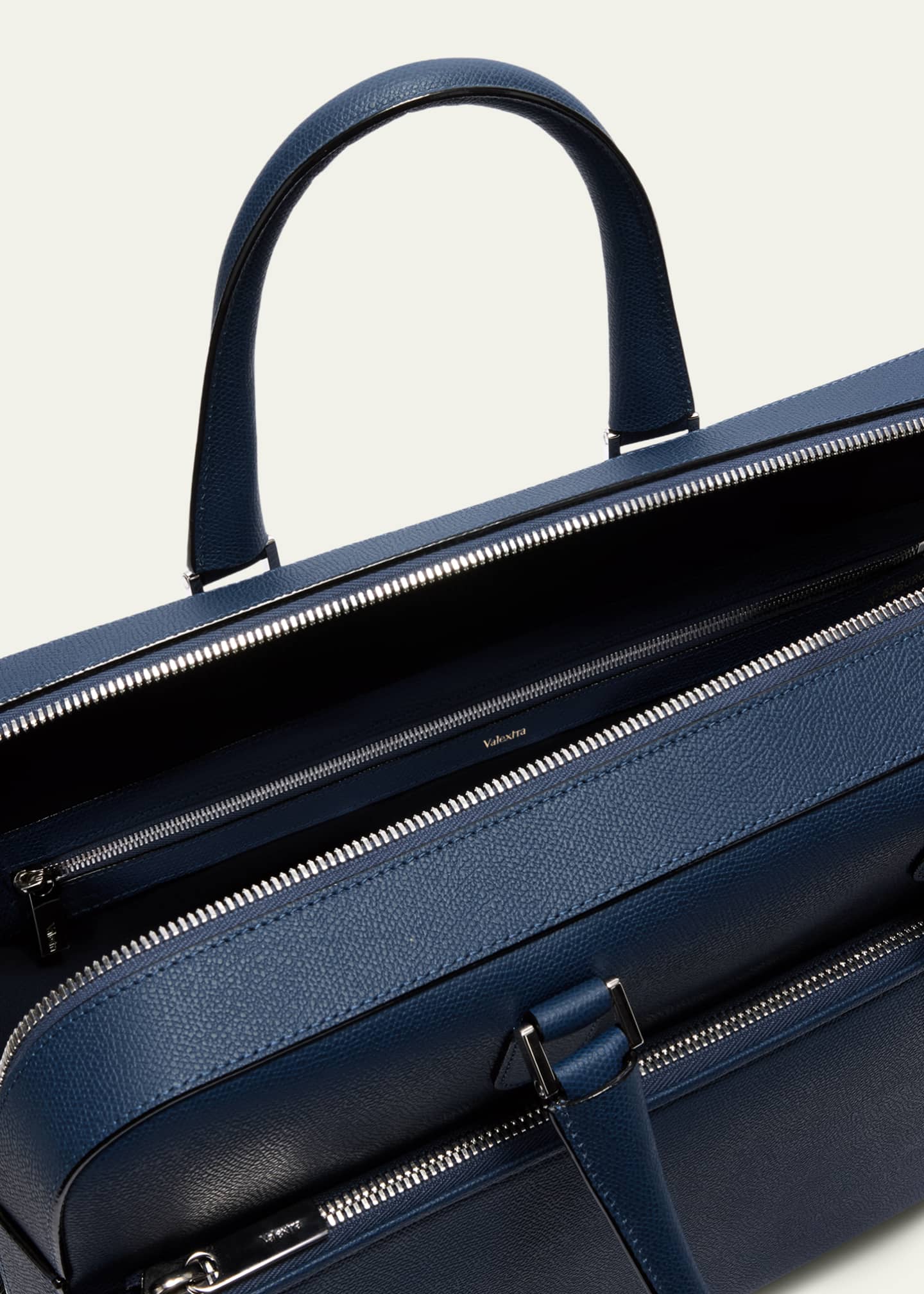 Valextra Men's Avietta Top-Handle Calfskin Briefcase with Zip