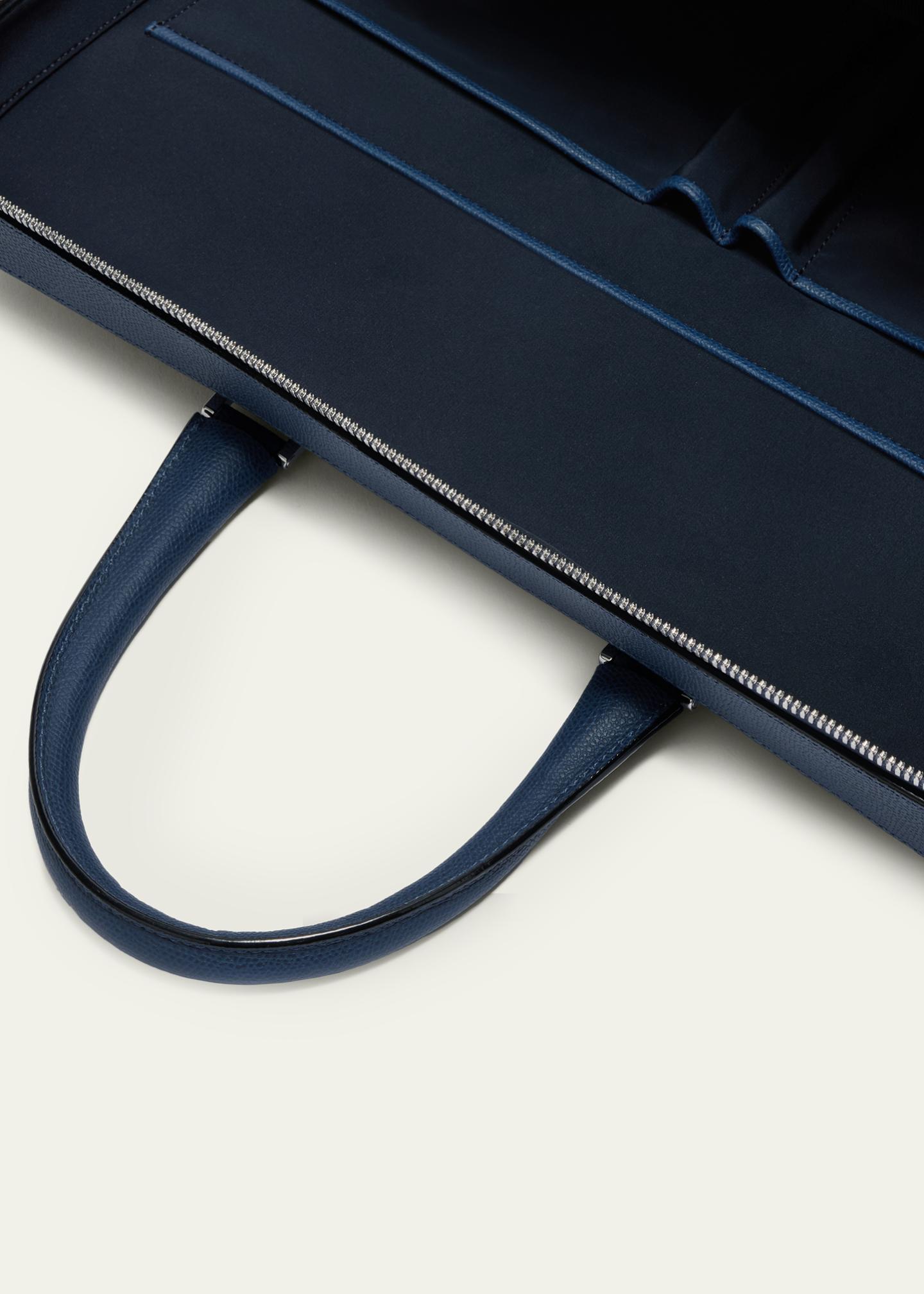 Valextra Men's Avietta Top-Handle Calfskin Briefcase with Zip
