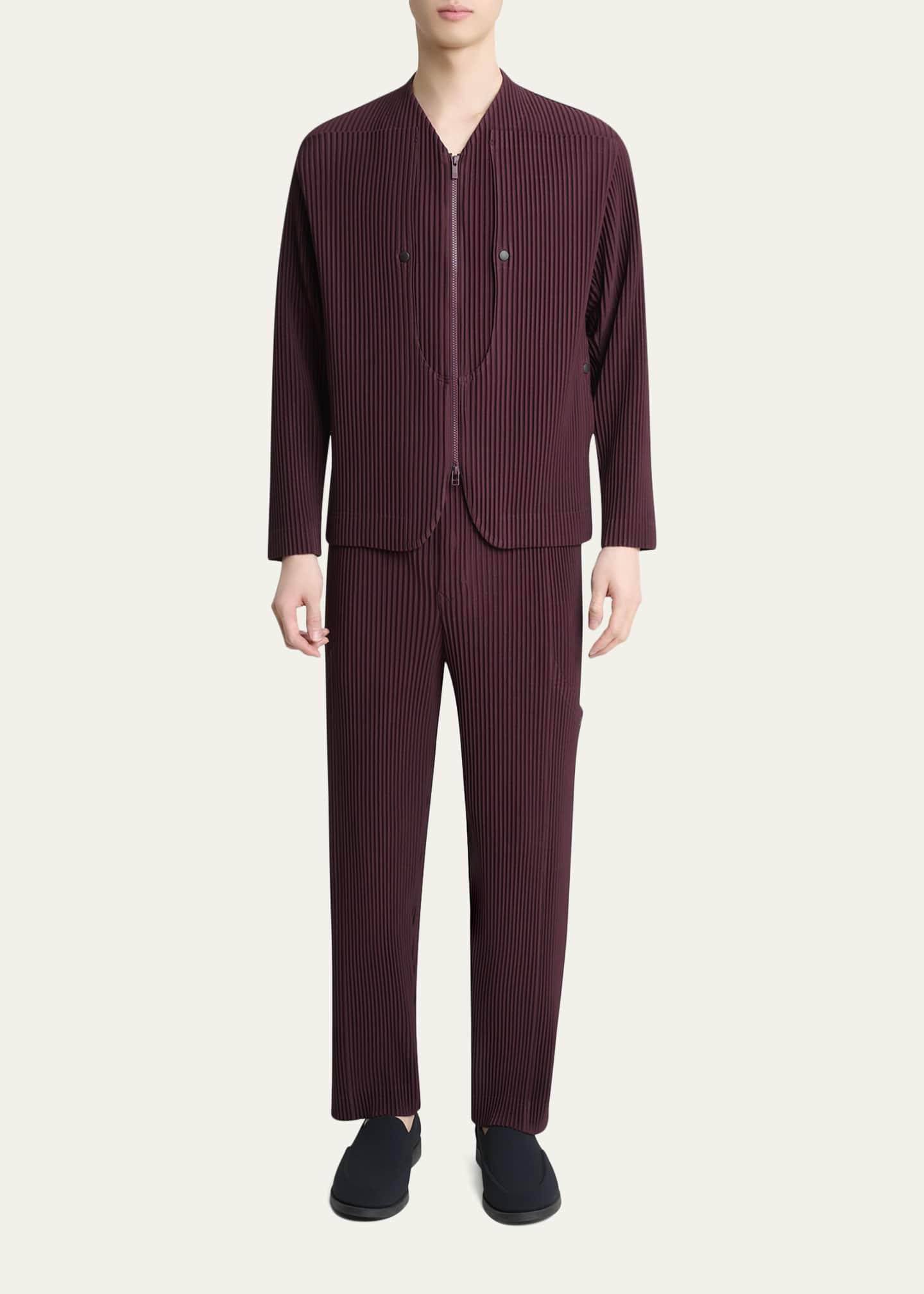 Homme Plisse Issey Miyake Men's Quarry Pleated Full-Zip Jacket