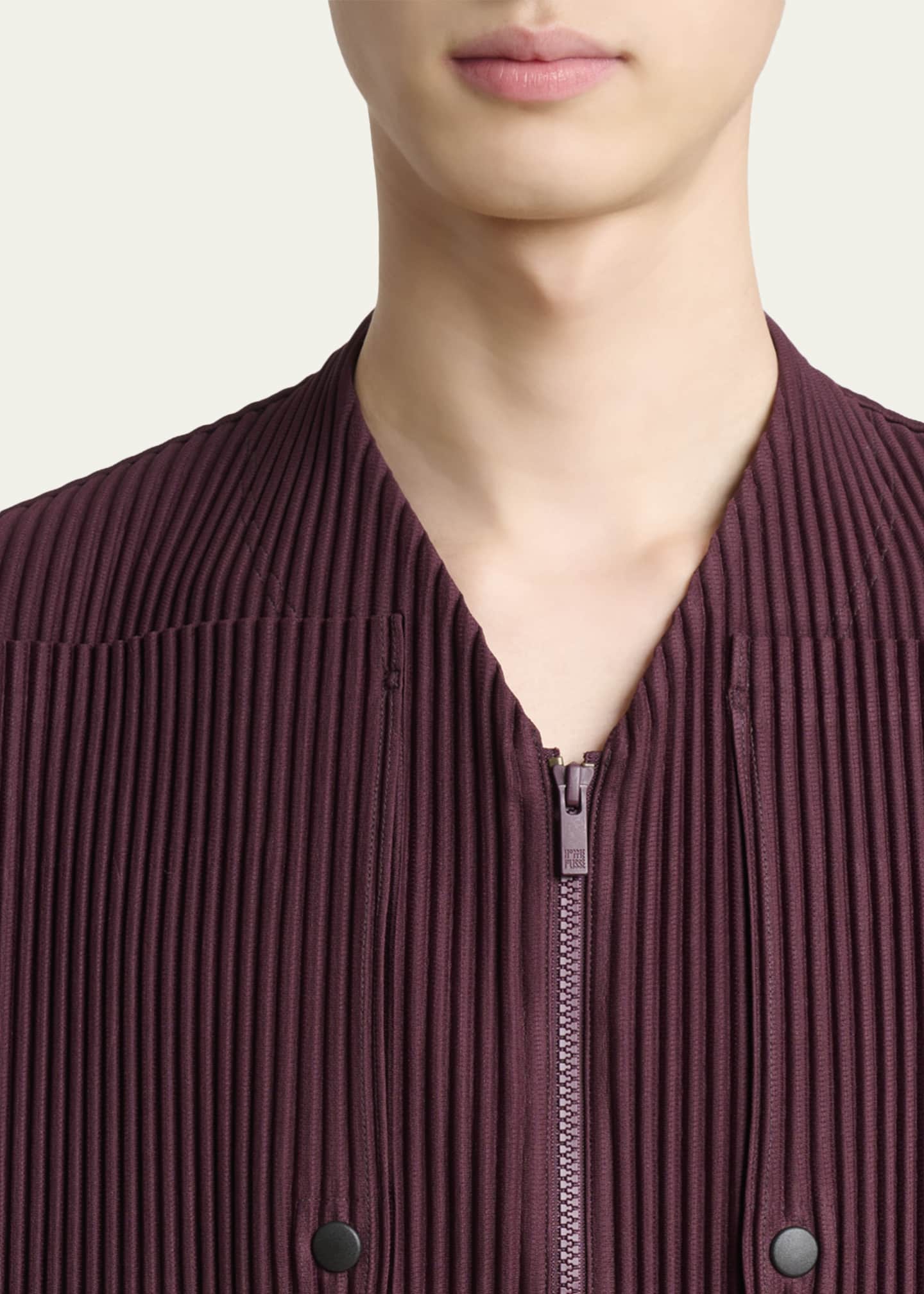 Homme Plisse Issey Miyake Men's Quarry Pleated Full-Zip Jacket