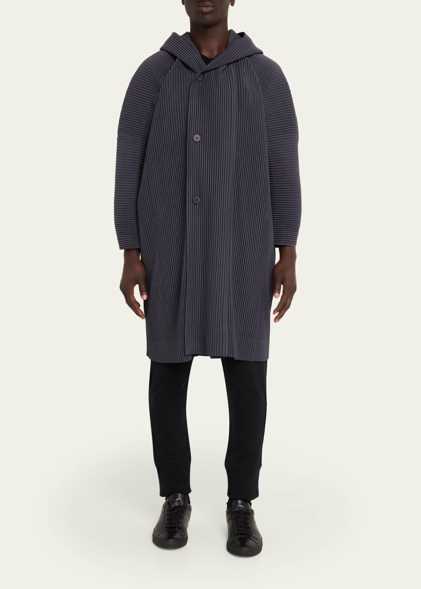 Homme Plisse Issey Miyake Hooded Plisse Coat - Bergdorf Goodman