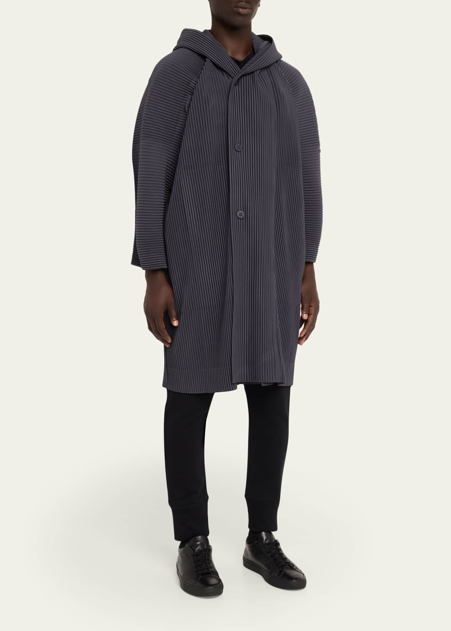 Homme Plisse Issey Miyake Hooded Plisse Coat - Bergdorf Goodman