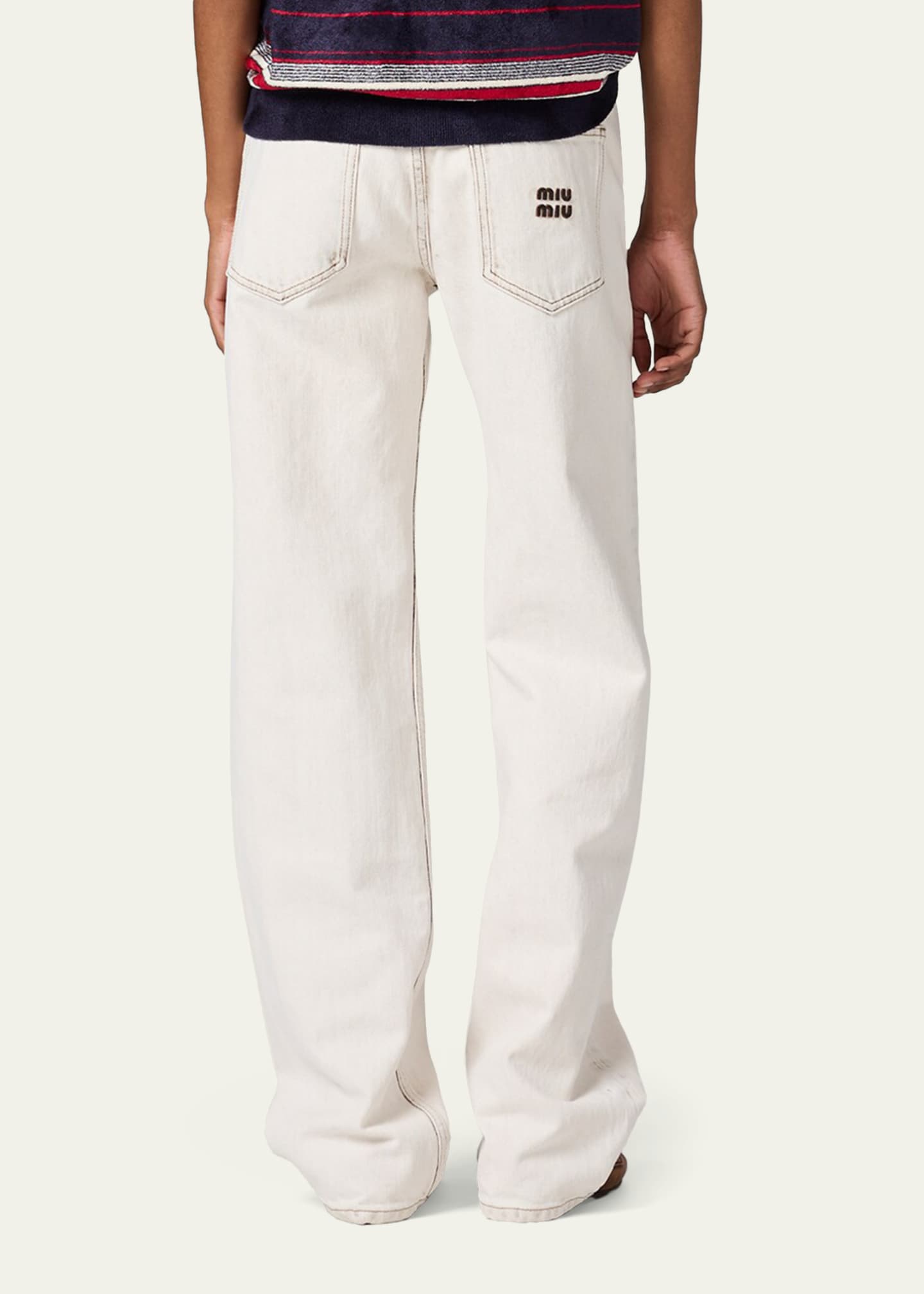 Miu Miu Mid-Rise Straight-Leg Denim Pants - Bergdorf Goodman