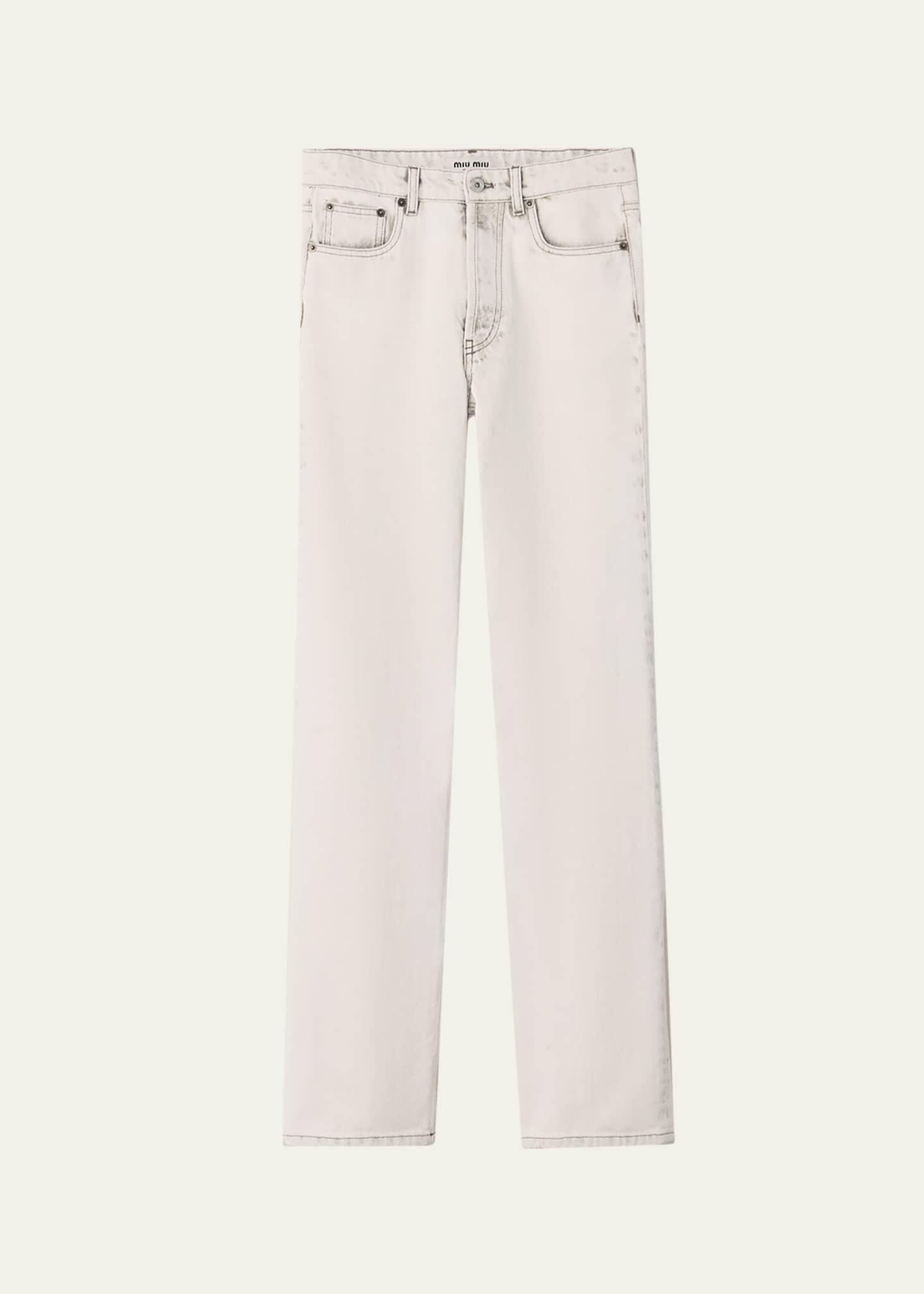 Miu Miu Mid-Rise Straight-Leg Denim Pants - Bergdorf Goodman
