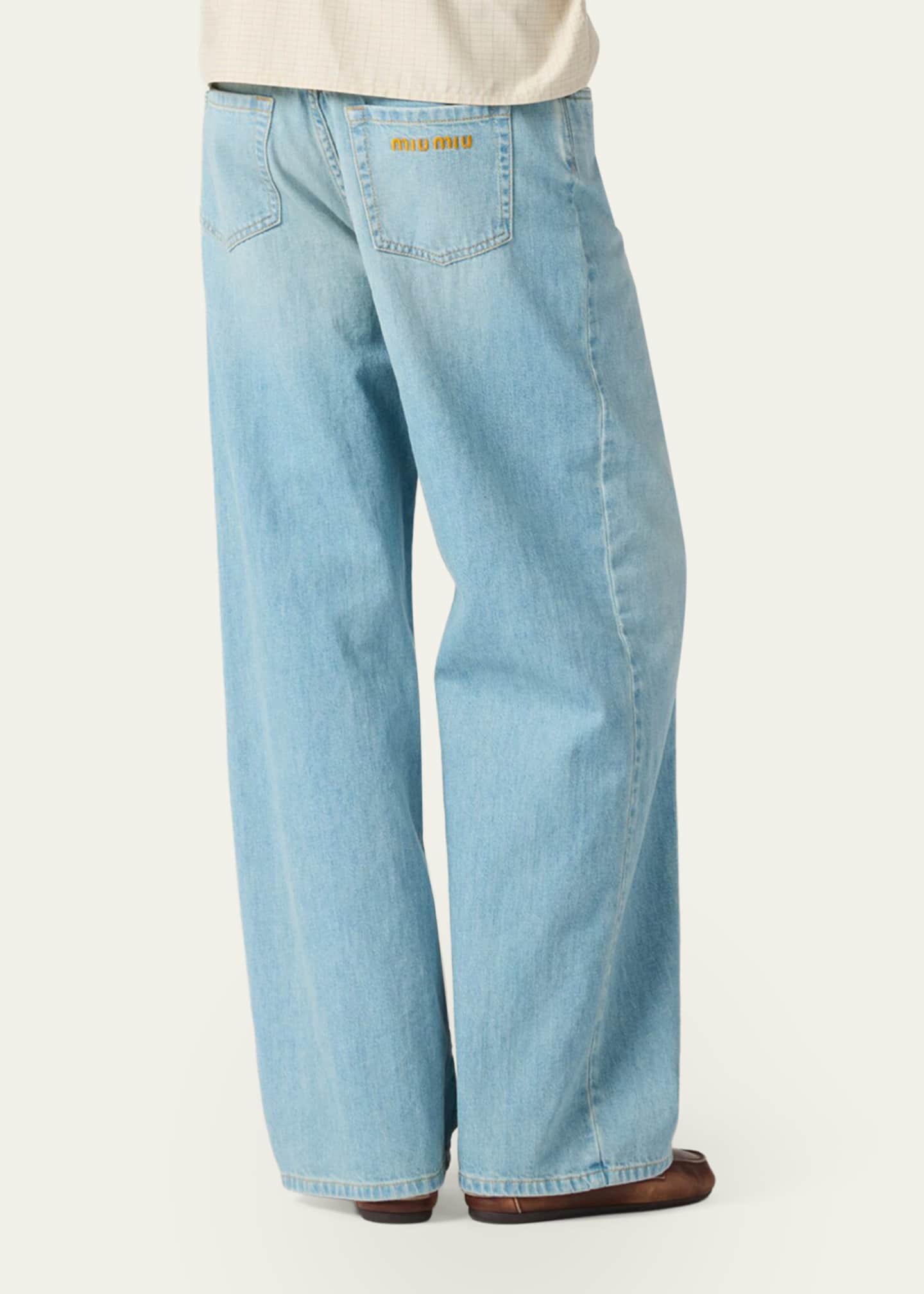 Miu Miu Stonewashed Wide-Leg Jeans - Bergdorf Goodman