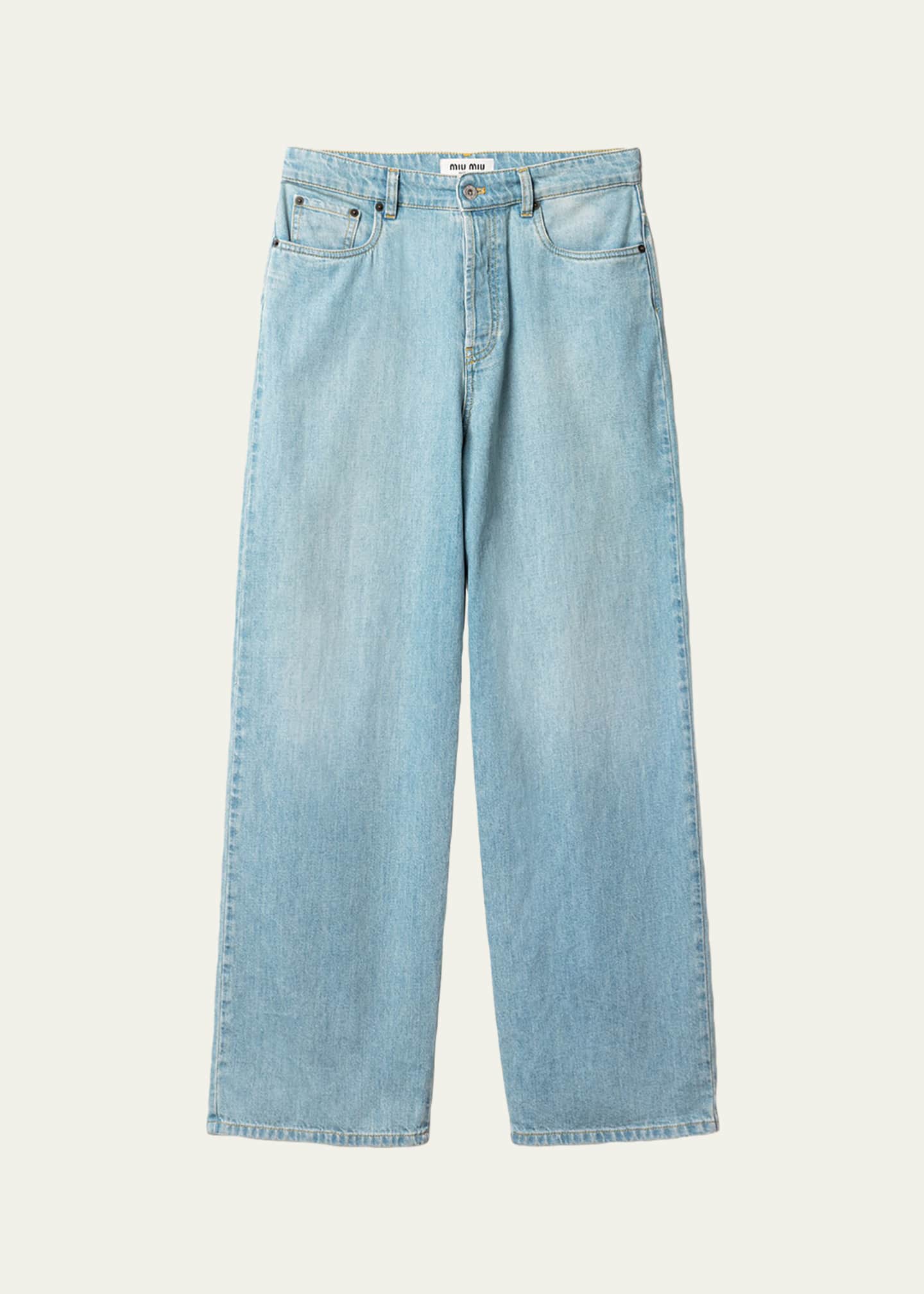 Miu Miu Stonewashed Wide-Leg Jeans - Bergdorf Goodman