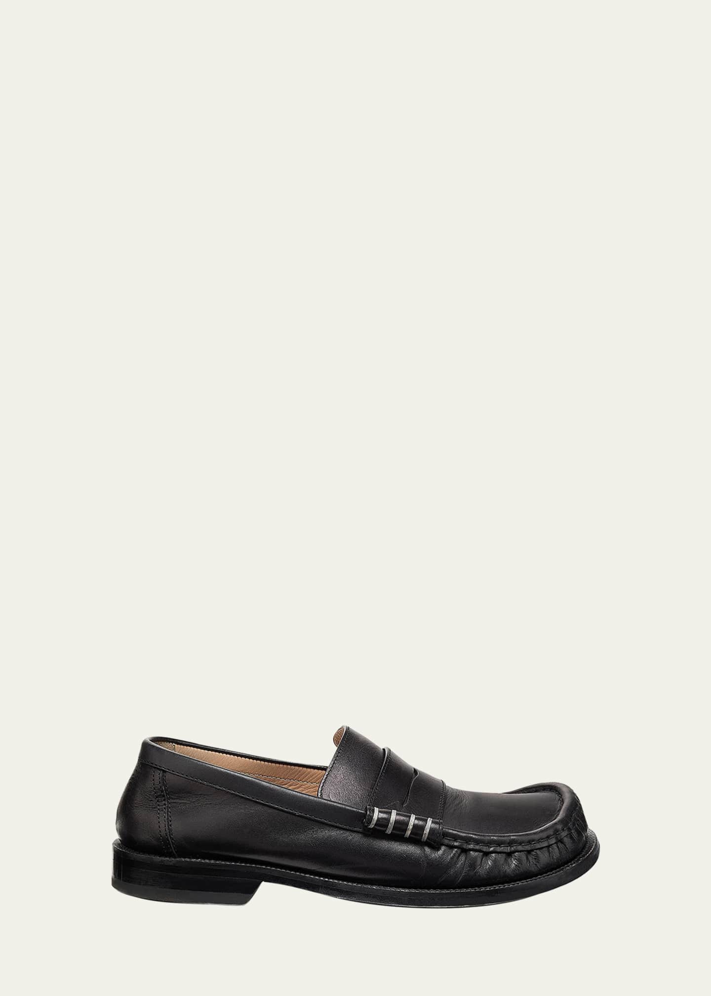 JW Anderson Men's Leather Moccasin-Toe Penny Loafers - Bergdorf