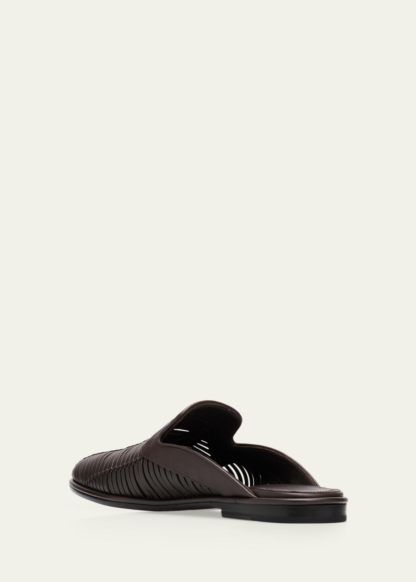 Ferragamo Men's Double-Stitched Leather Slide Mules - Bergdorf Goodman