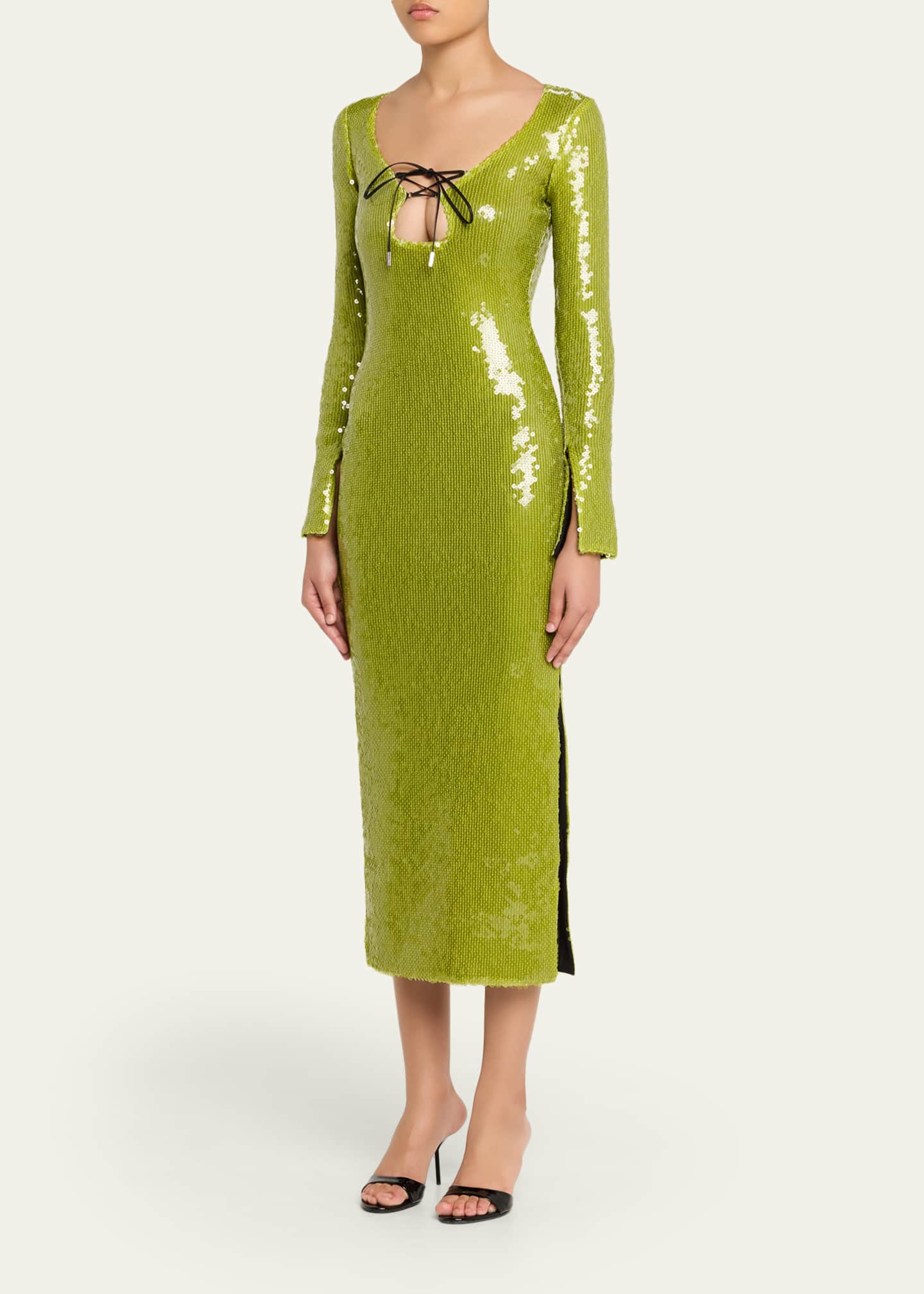 16arlington Solaria Sequined Midi Dress, Trifoglio, Women's, 8, Cocktail & Party Wedding Guest Dresses Sequined Dresses