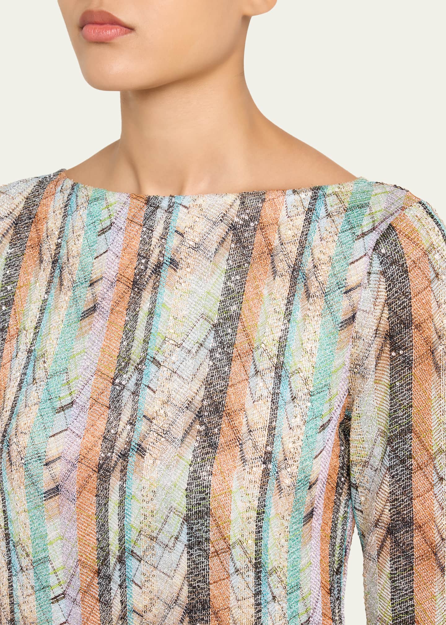 missoni long sleeve mini dress Missoni Long-Sleeve Caperdoni Mini Dress