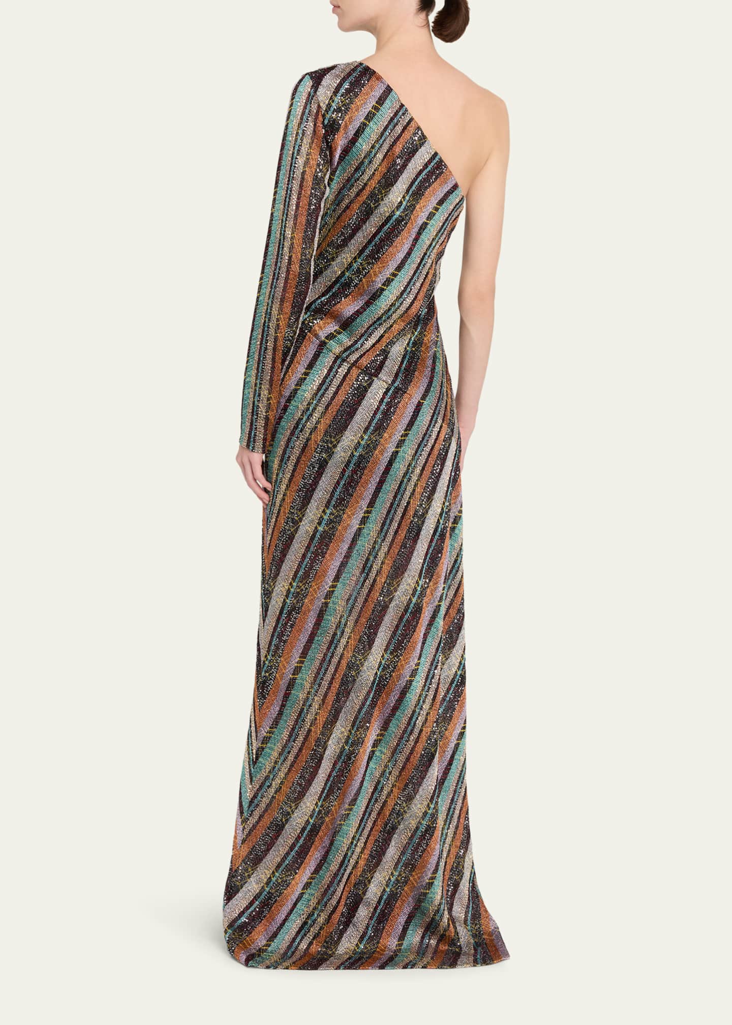 Missoni Viscose Blend Long Dress With Chevron Pattern - Multicolor
