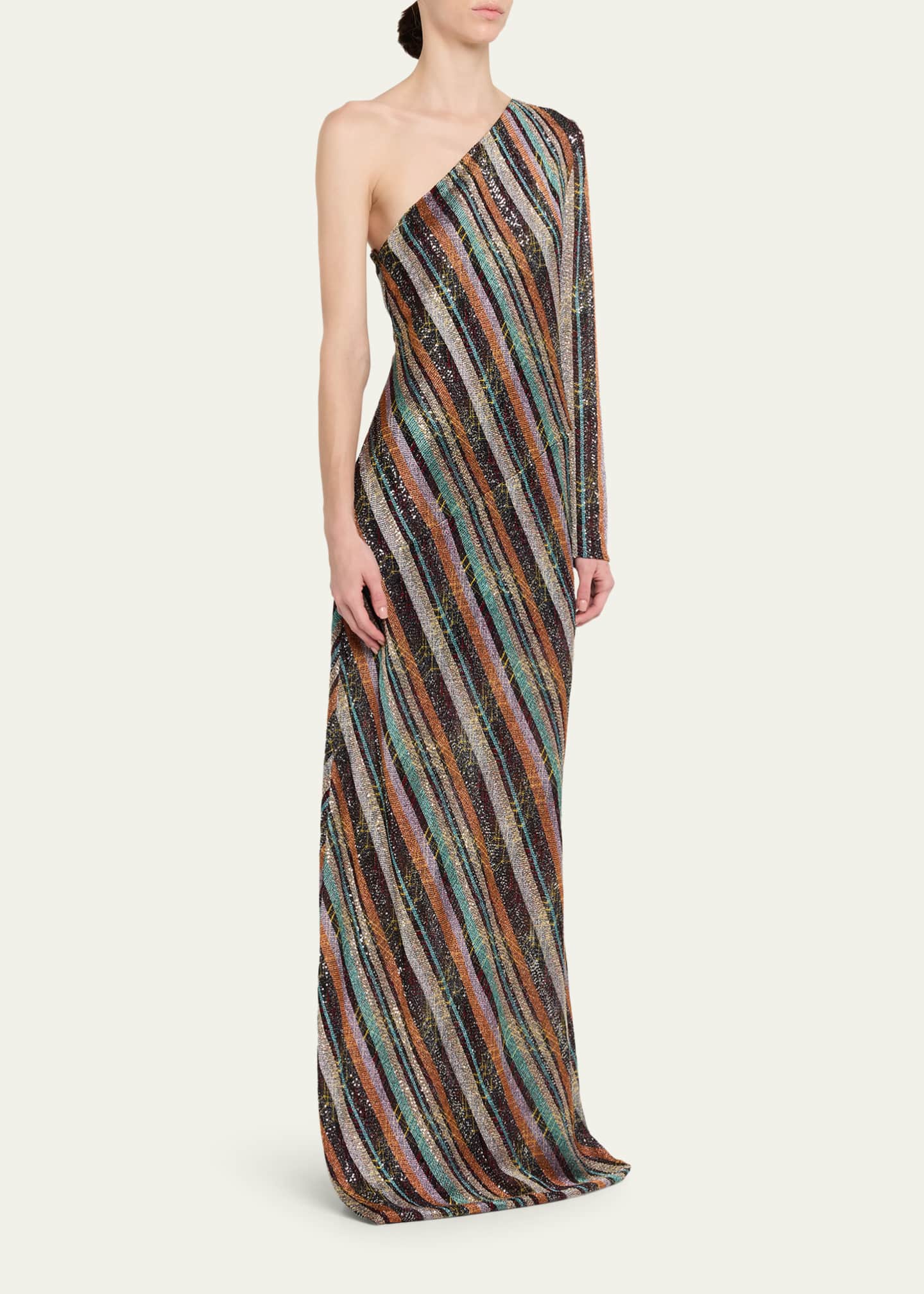 Viscose Blend Long dress with Chevron Pattern - Missoni, 46