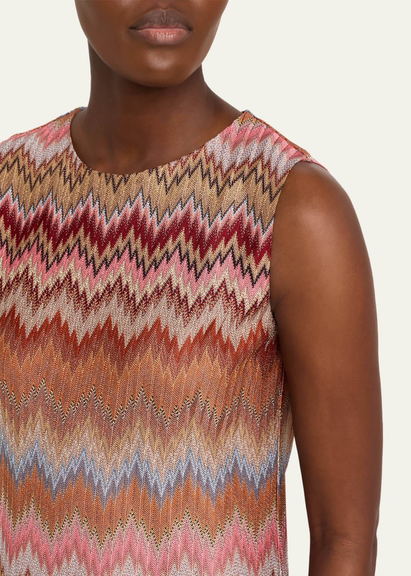 missoni sleeveless short dress Missoni Sequin Chevron Sleeveless Knit Mini Dress