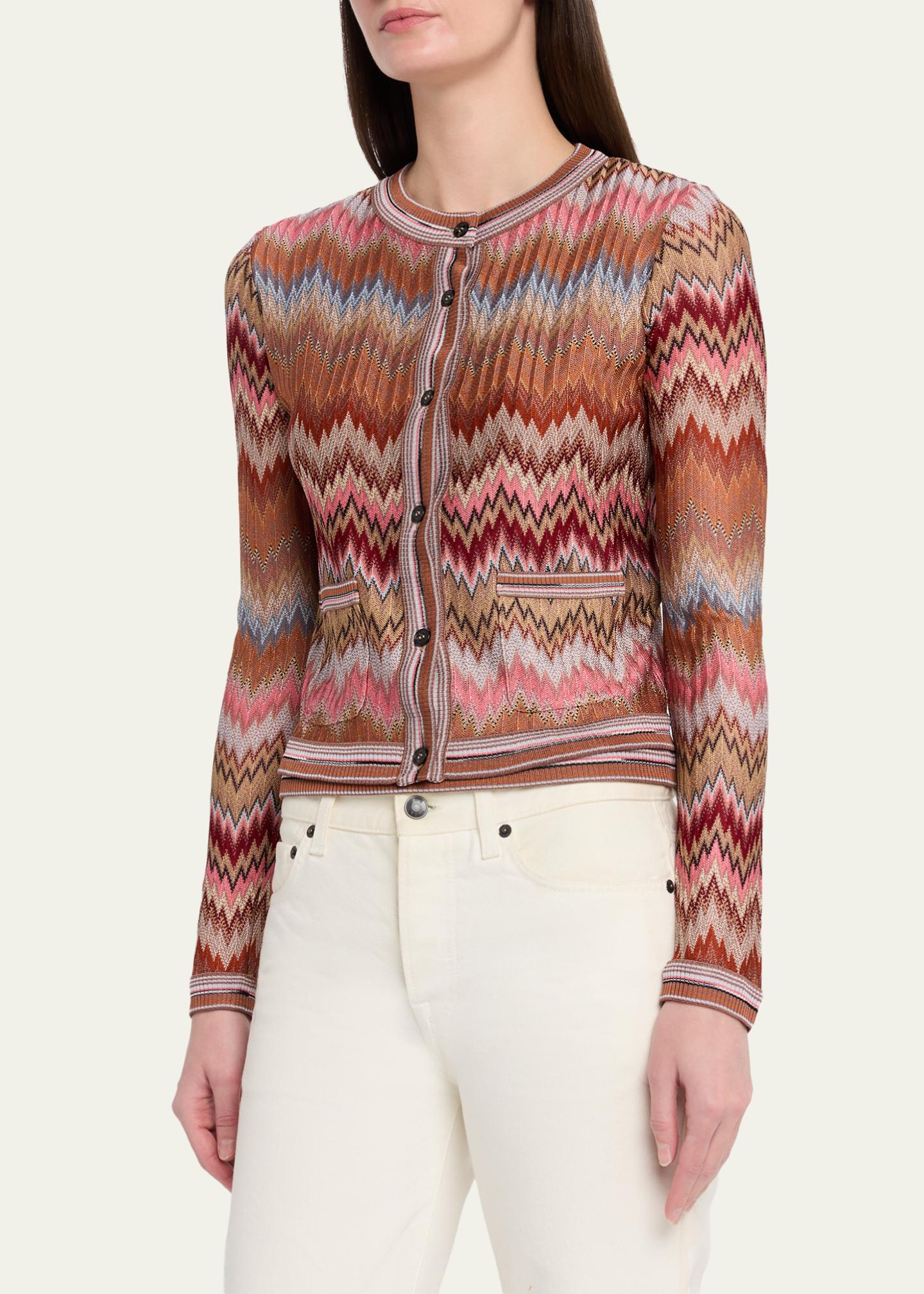 MISSONI イタリア製 リネンニット ロングジレ マルチカラー 42 MISSONI