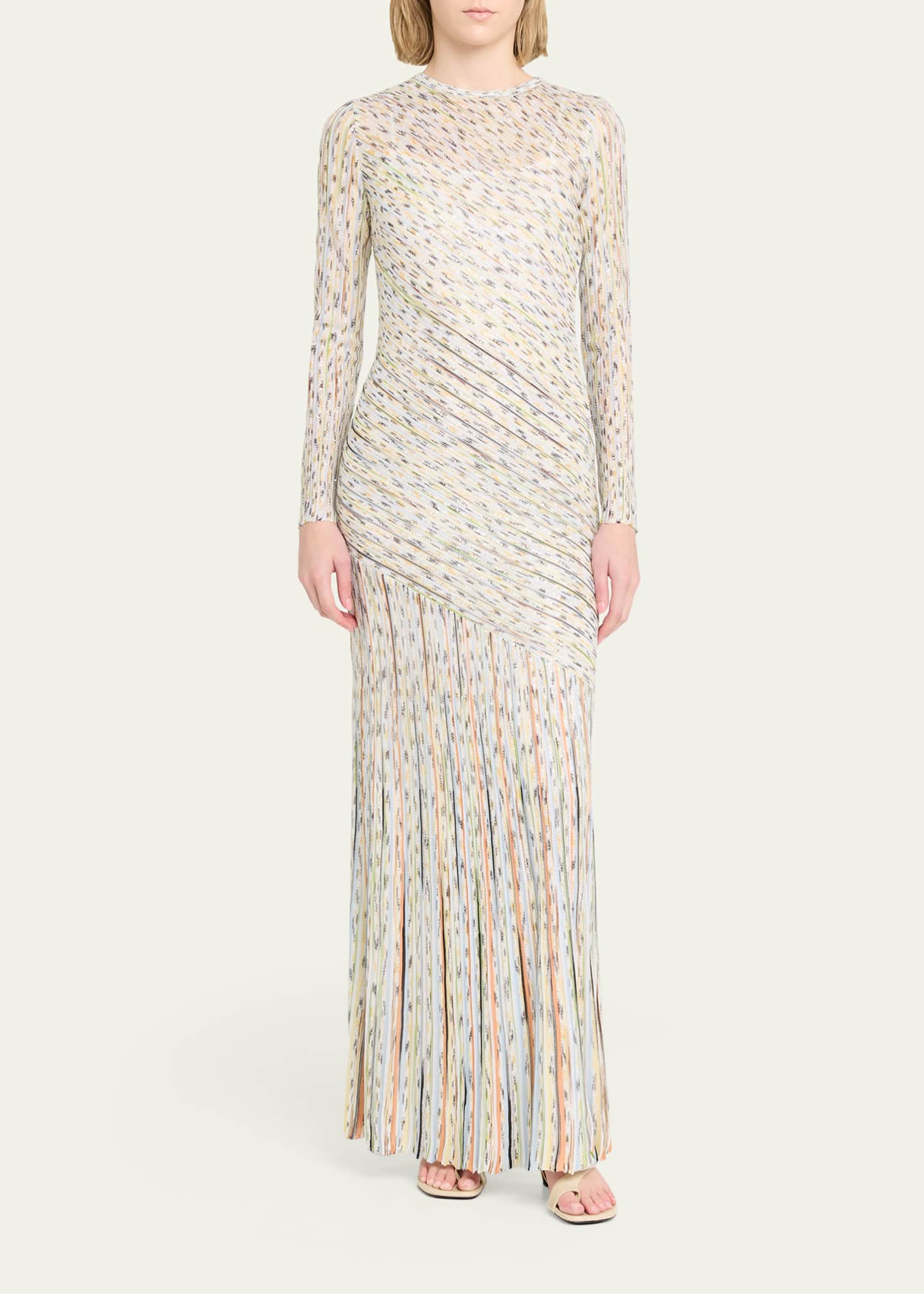 missoni dress sequin Sequined lam maxi dress in gold - Missoni