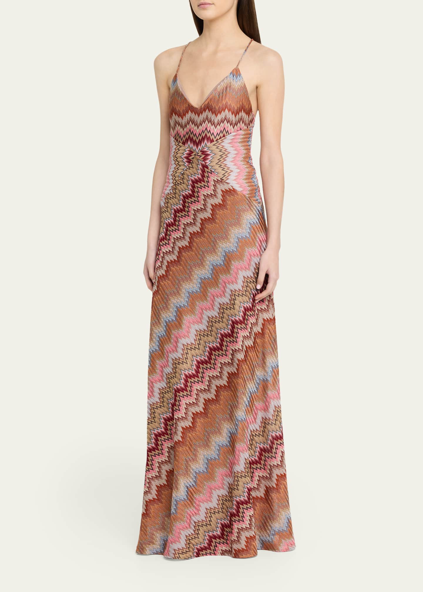 missoni silk dress Missoni Long Viscose Chevron dress