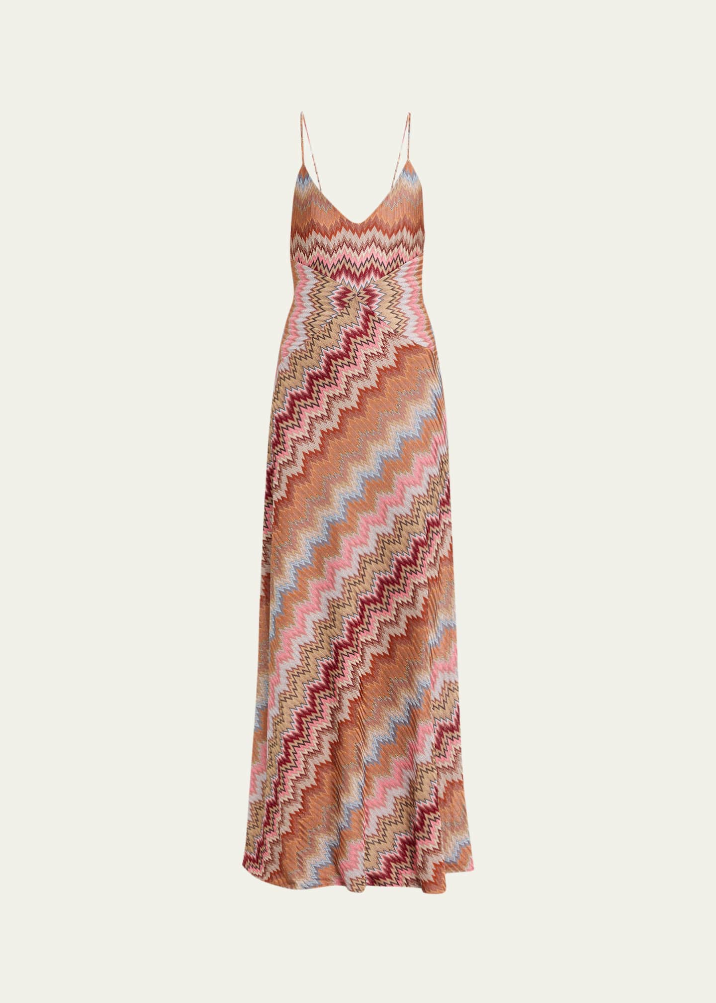 missoni dress pink Missoni Sleeveless Maxi Dress in Tonal Pink & Black