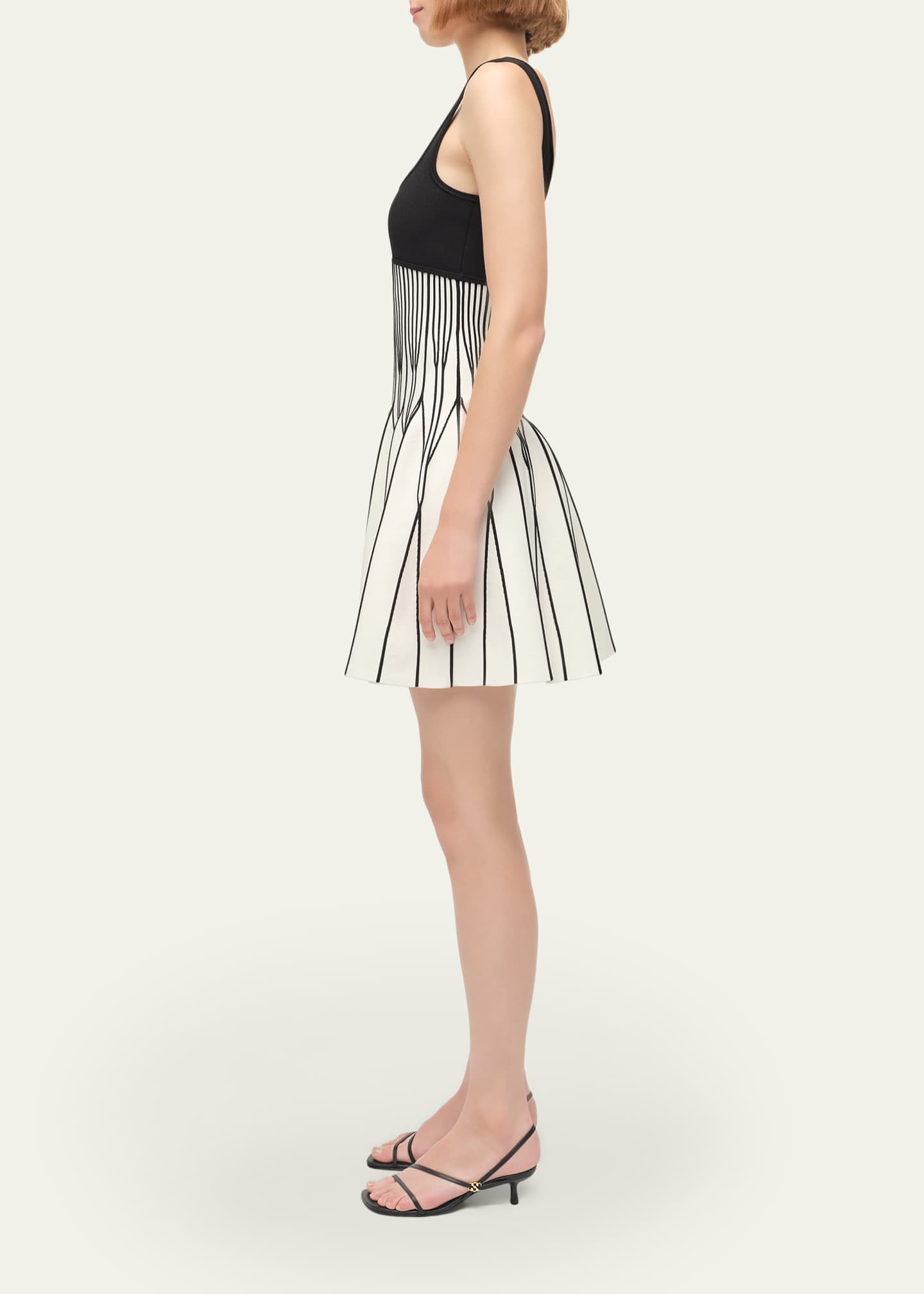 Simkhai Cynder Mini Dress in Black,White - Size S