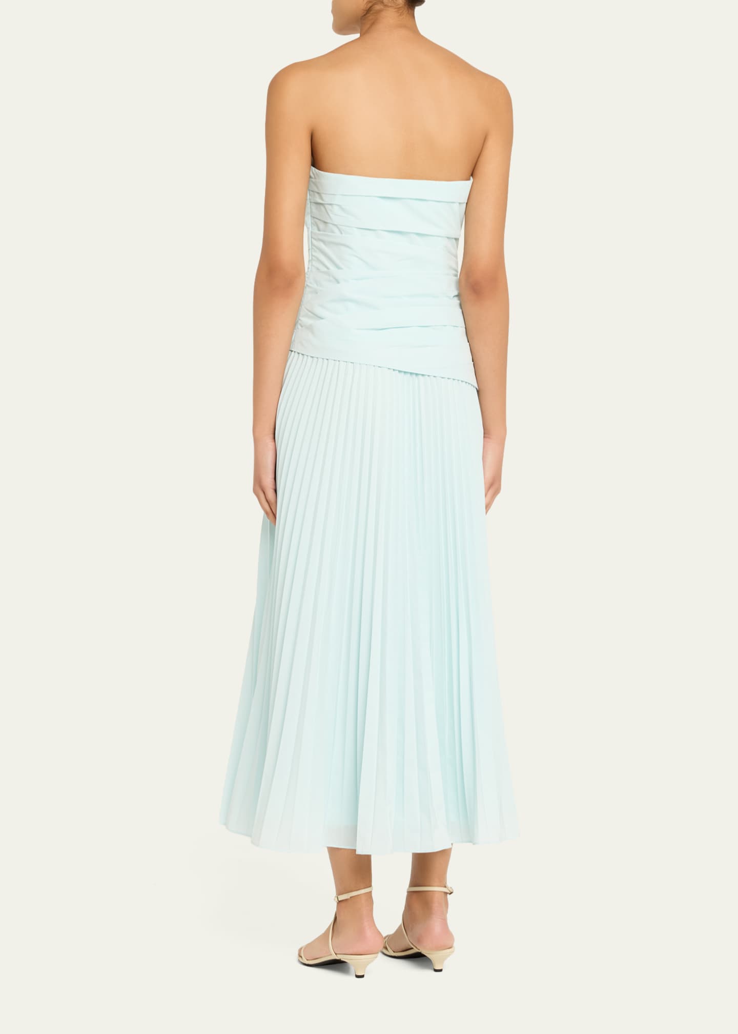 white christmas dresses Arie Pleated Poplin Strapless Bustier Midi Dress main image 1