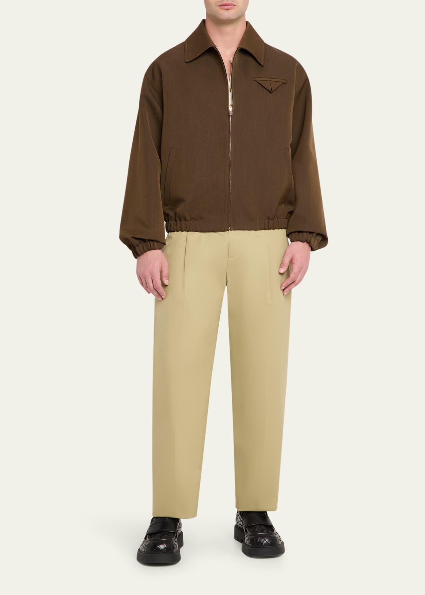 Bottega Veneta Men's Wool Blouson Jacket - Bergdorf Goodman