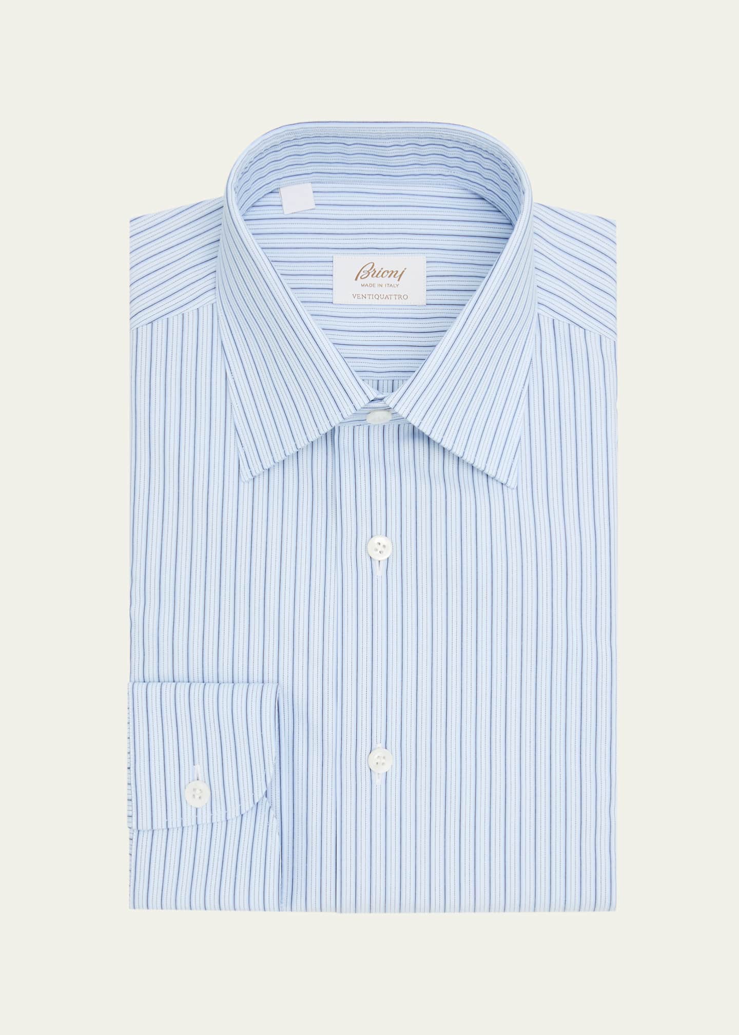 brioni men's dress shirts BRIONI Handmade Gray Plaid Cotton Dress Shirt L