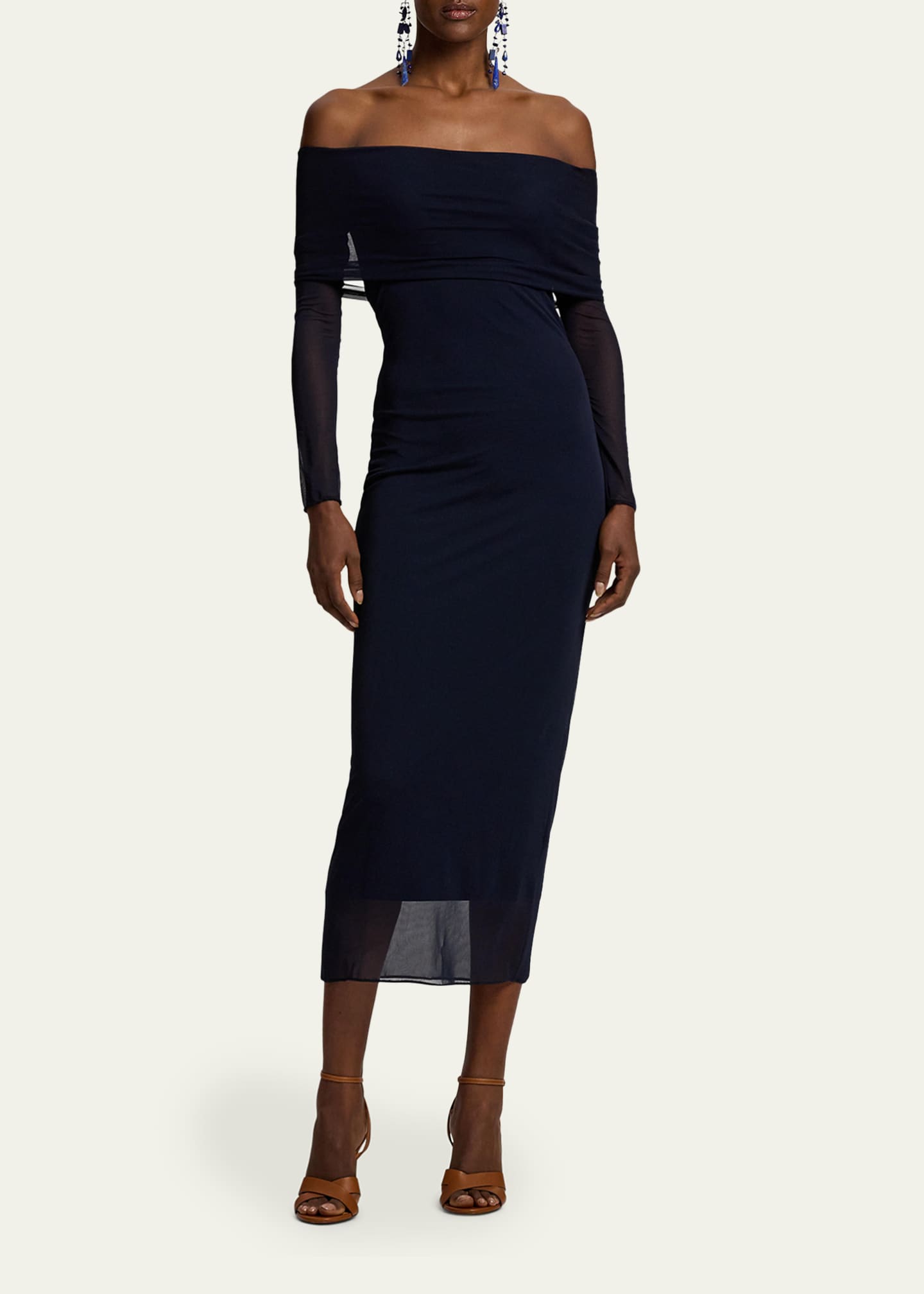 Ralph Lauren Women's Audria Jersey Cocktail Dress - Size 2 in Icon Navy