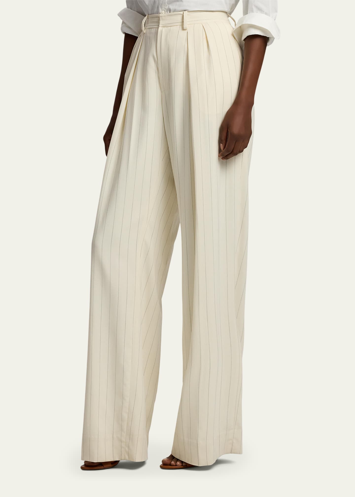Ralph Lauren Collection Jody Striped Wool Pants - Bergdorf Goodman