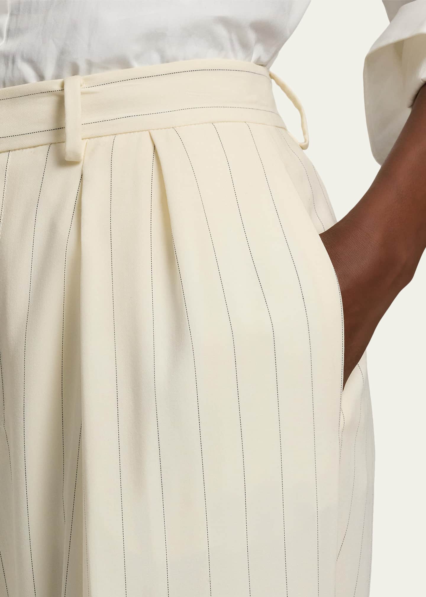 Ralph Lauren Collection Jody Striped Wool Pants - Bergdorf Goodman