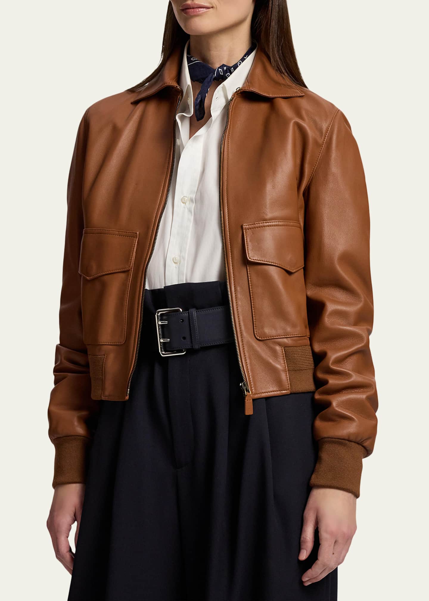 Ralph Lauren Collection Sullivan Leather Bomber Jacket - Bergdorf