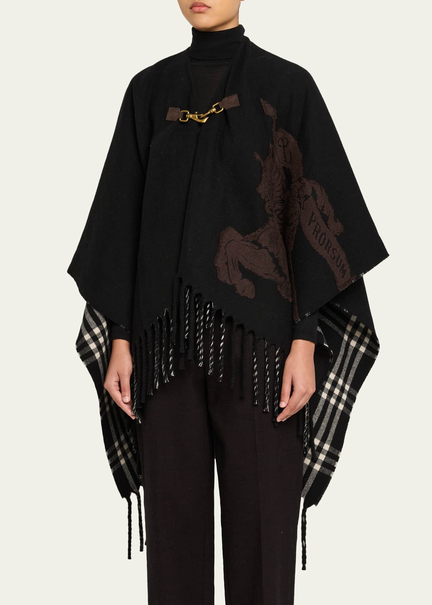 Burberry Fil Coupe EKD Wool Cape - Bergdorf Goodman