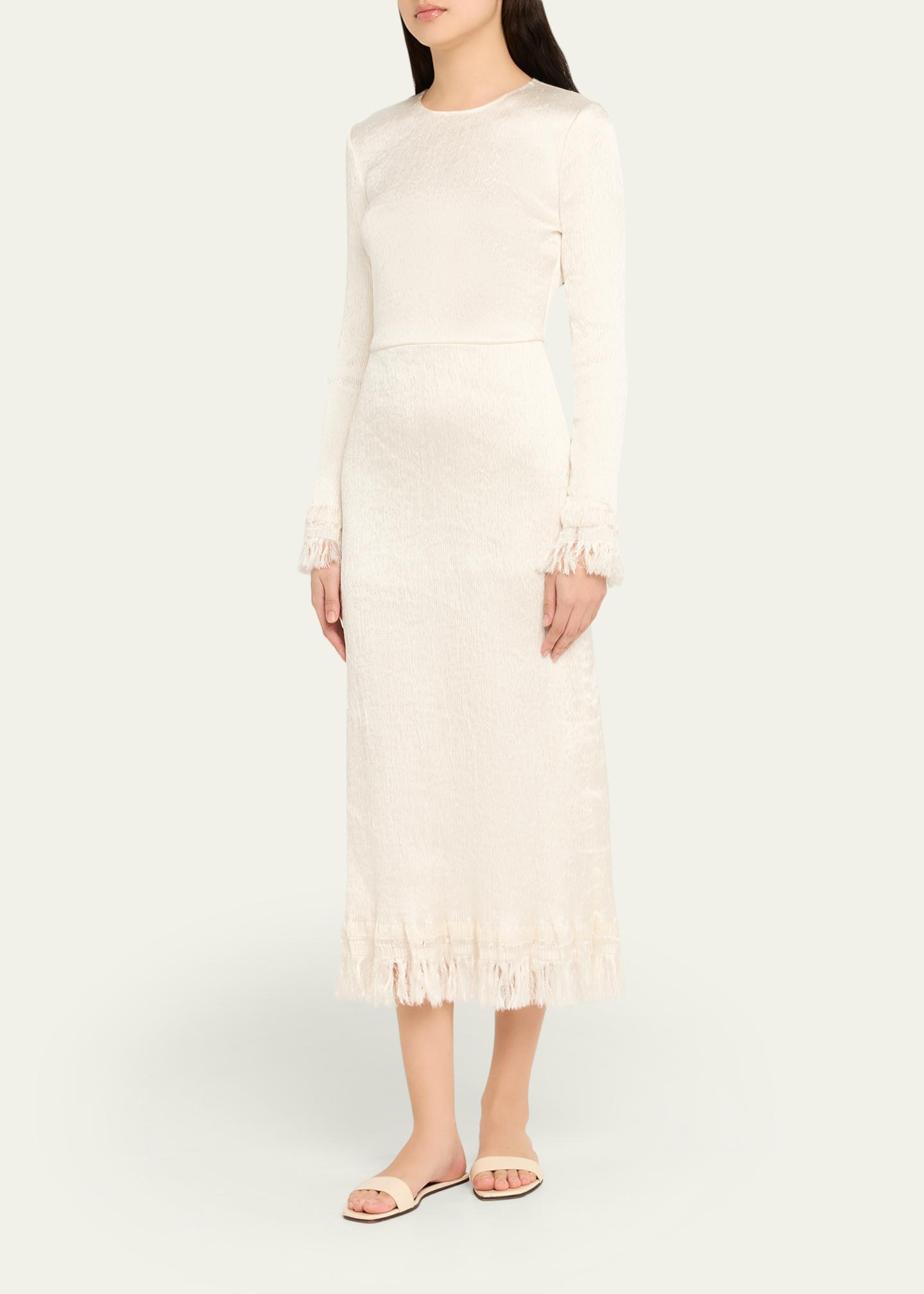fforme knit dresses Mina Frayed Edge Long-Sleeve Midi Dress Category:HOLIDAY DRESSES