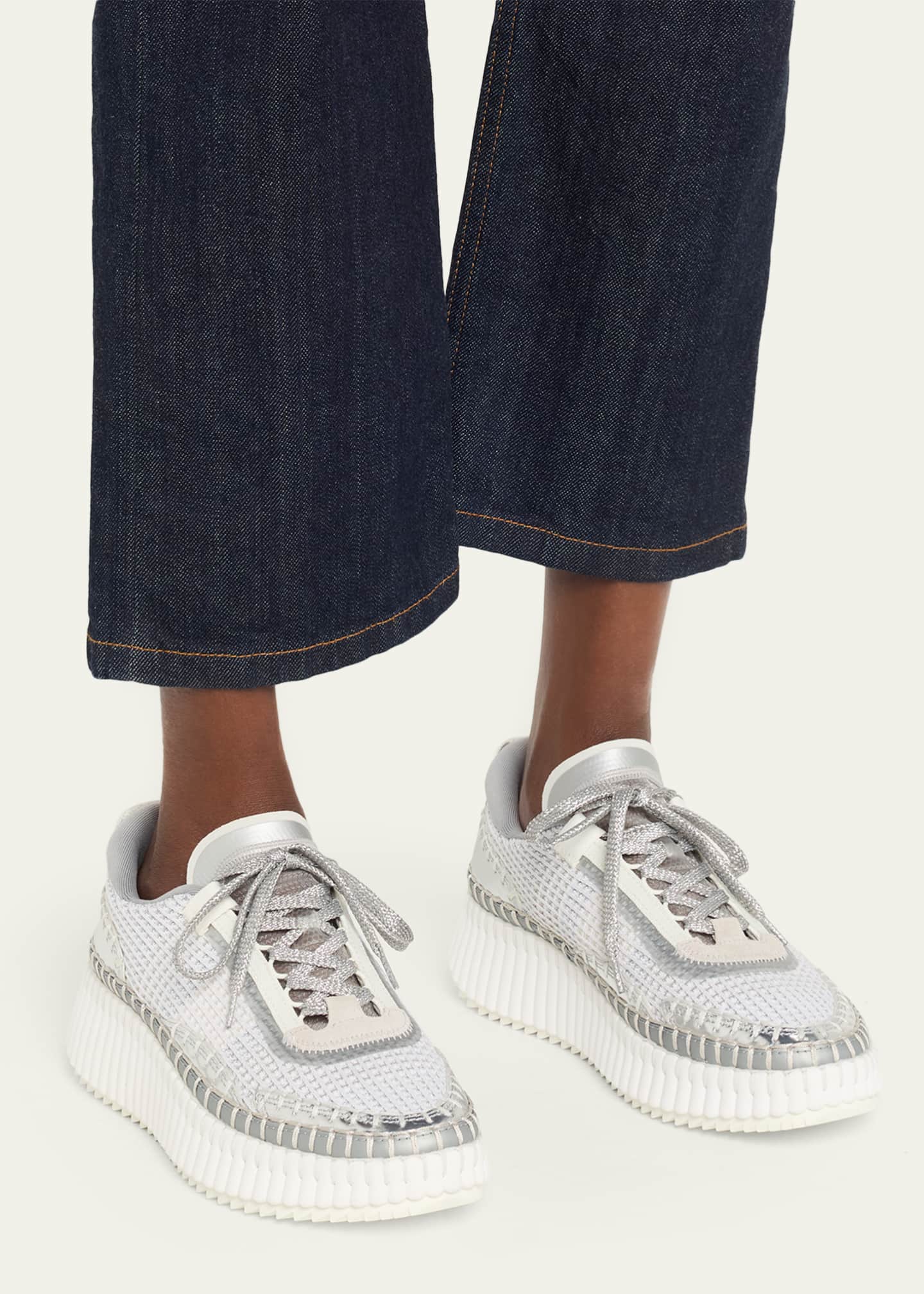 Chloe Nama Mesh Stitch Walking Sneakers - Bergdorf Goodman